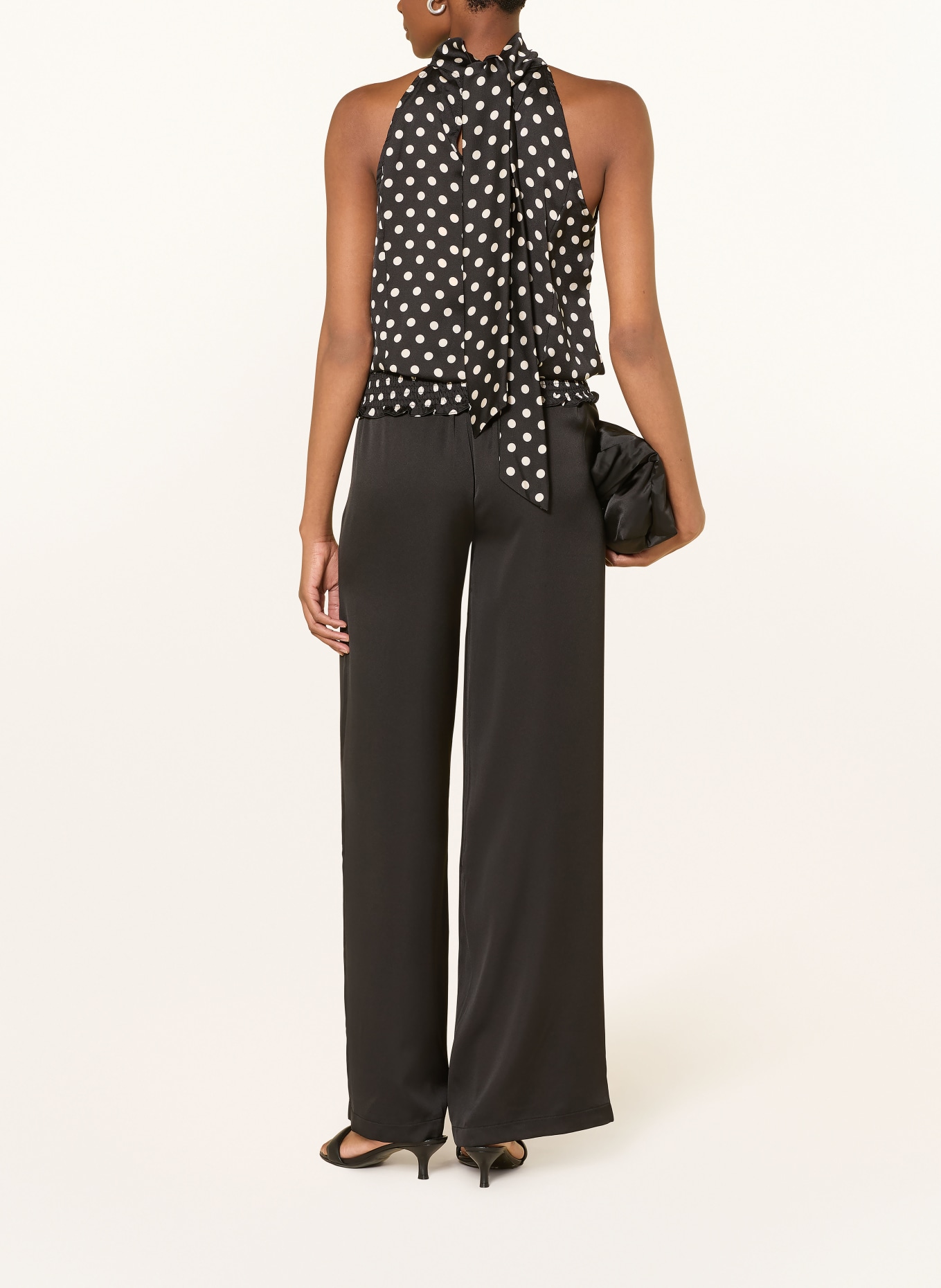 NEO NOIR Top JOS z falbanami: CZARNY / BIAŁY