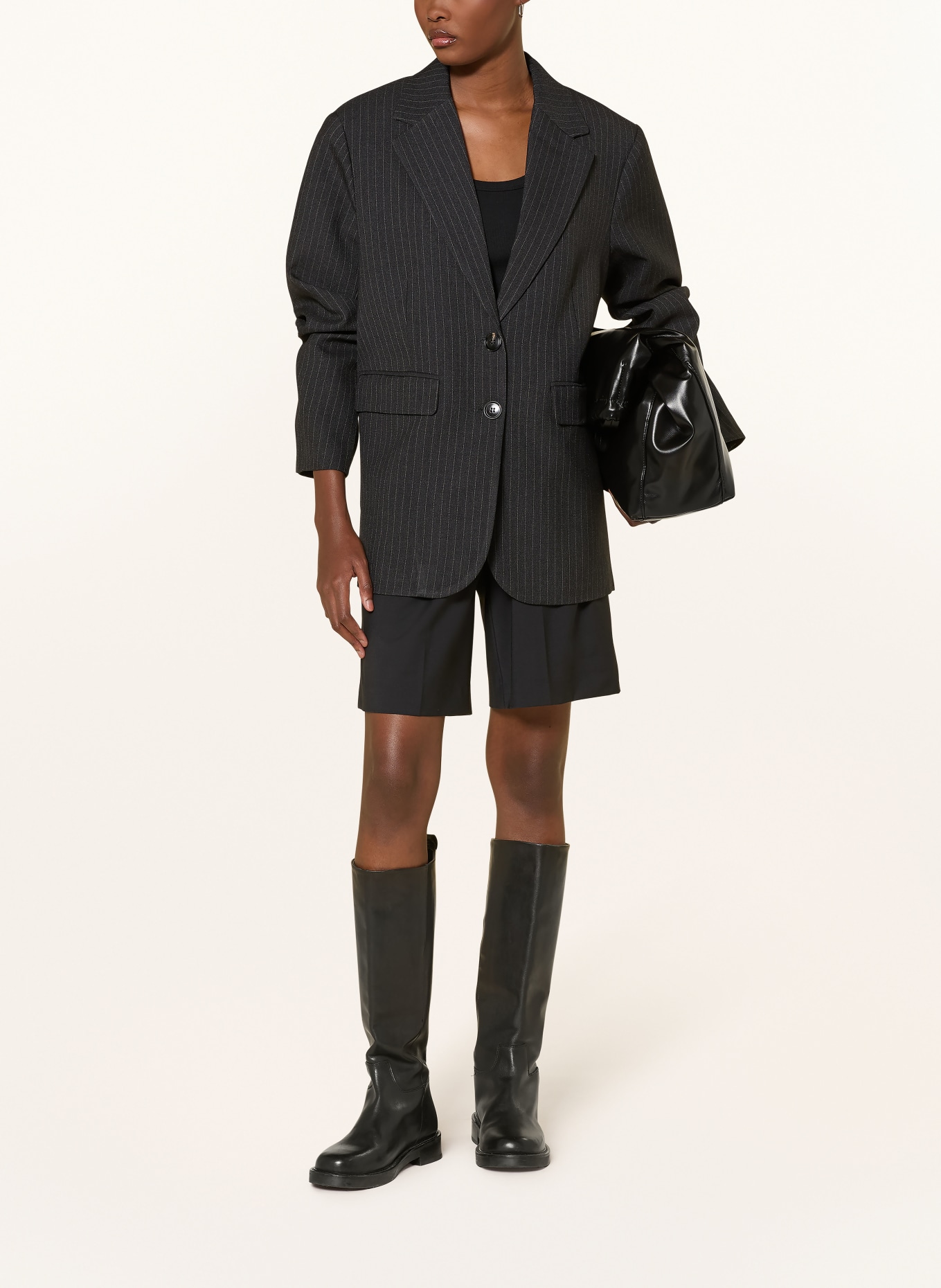 NEO NOIR Dlouhý blejzr MARIELLE: TMAVĚ ŠEDÁ / SVĚTLE ŠEDÁ