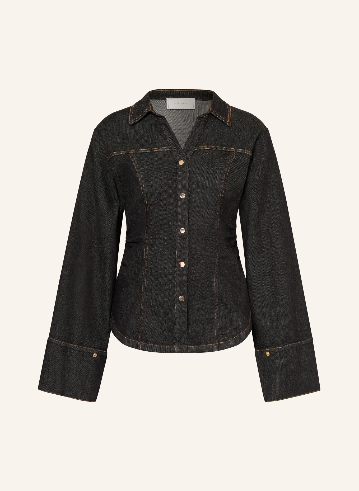 NEO NOIR RABIA denim blouse: DARK GRAY