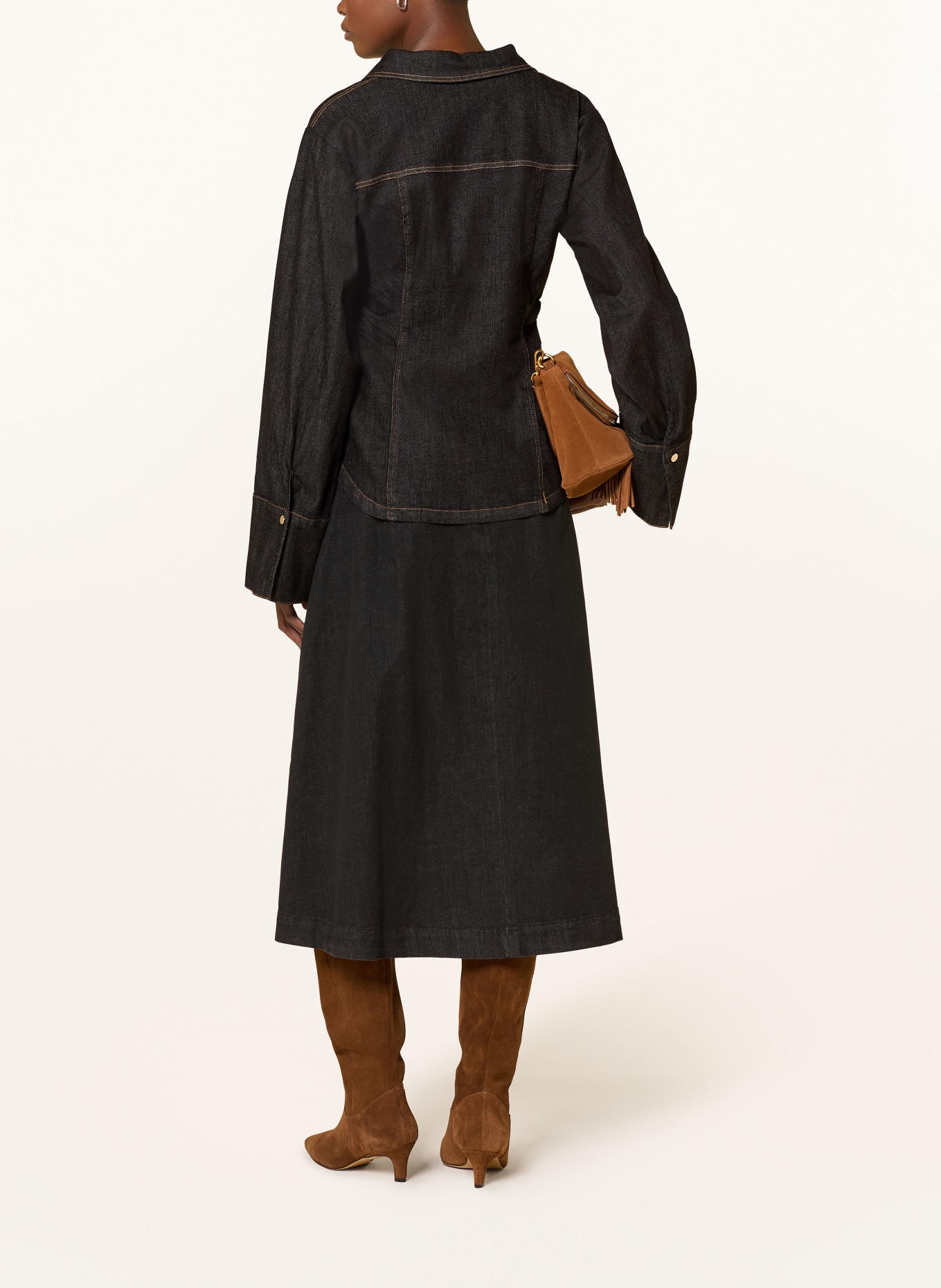 NEO NOIR RABIA denim blouse: DARK GRAY