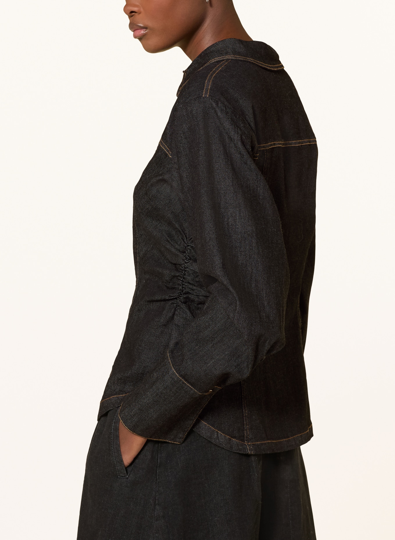 NEO NOIR RABIA denim blouse: DARK GRAY