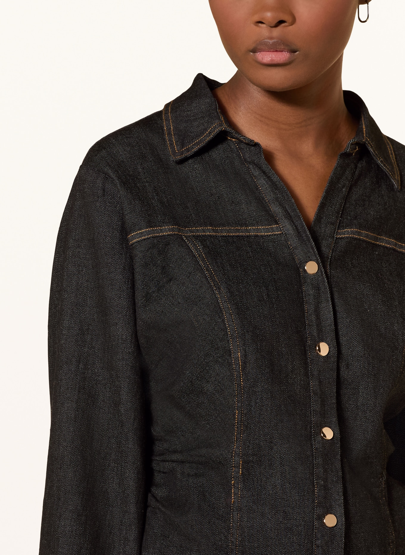 NEO NOIR RABIA denim blouse: DARK GRAY