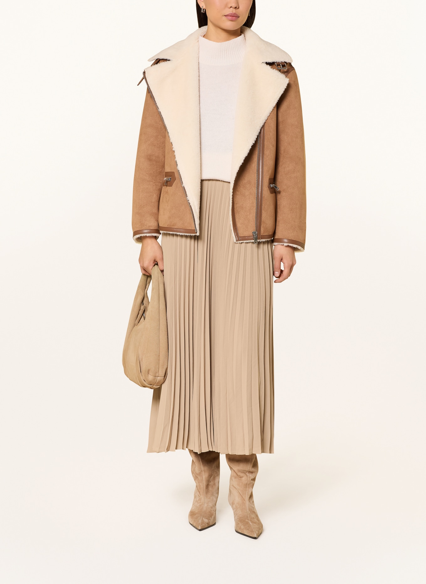 NEO NOIR Spódnica plisowana BONI: CAMELOWY