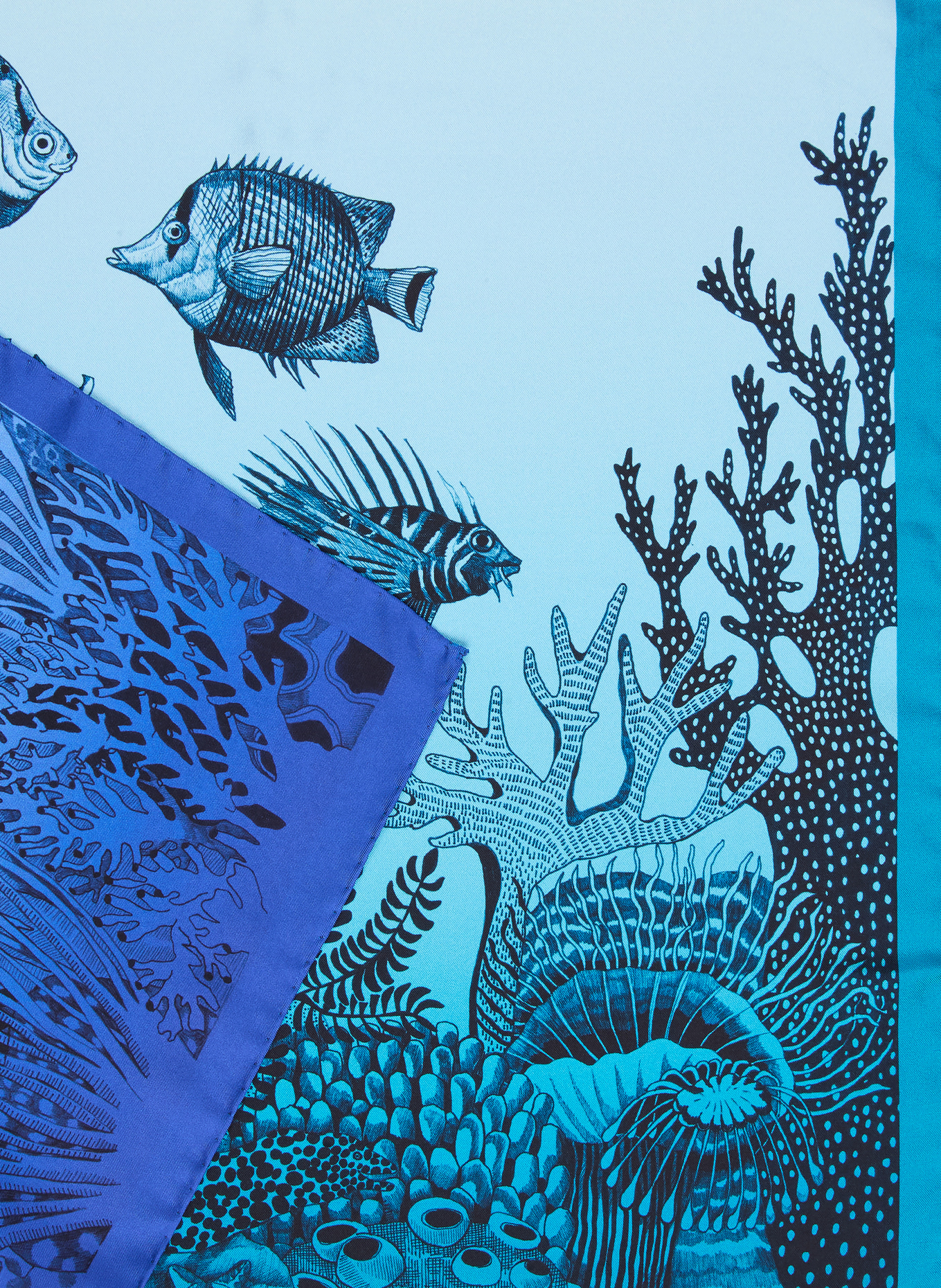 Barbieri Seidentuch: HELLBLAU / DUNKELBLAU / BLAU