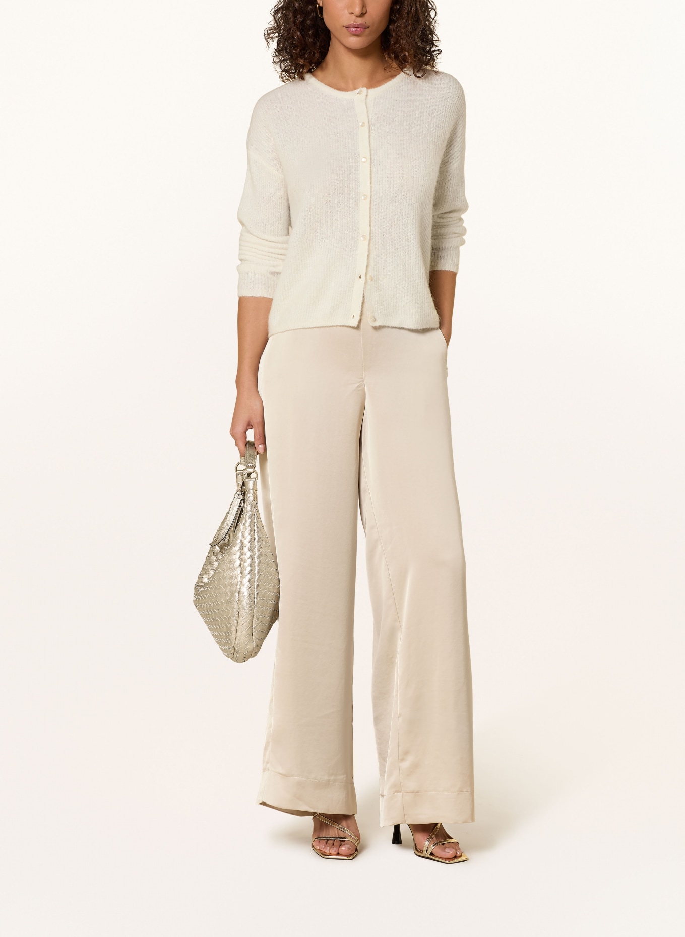 MAC Marlenehose CORALIE aus Satin: CREME