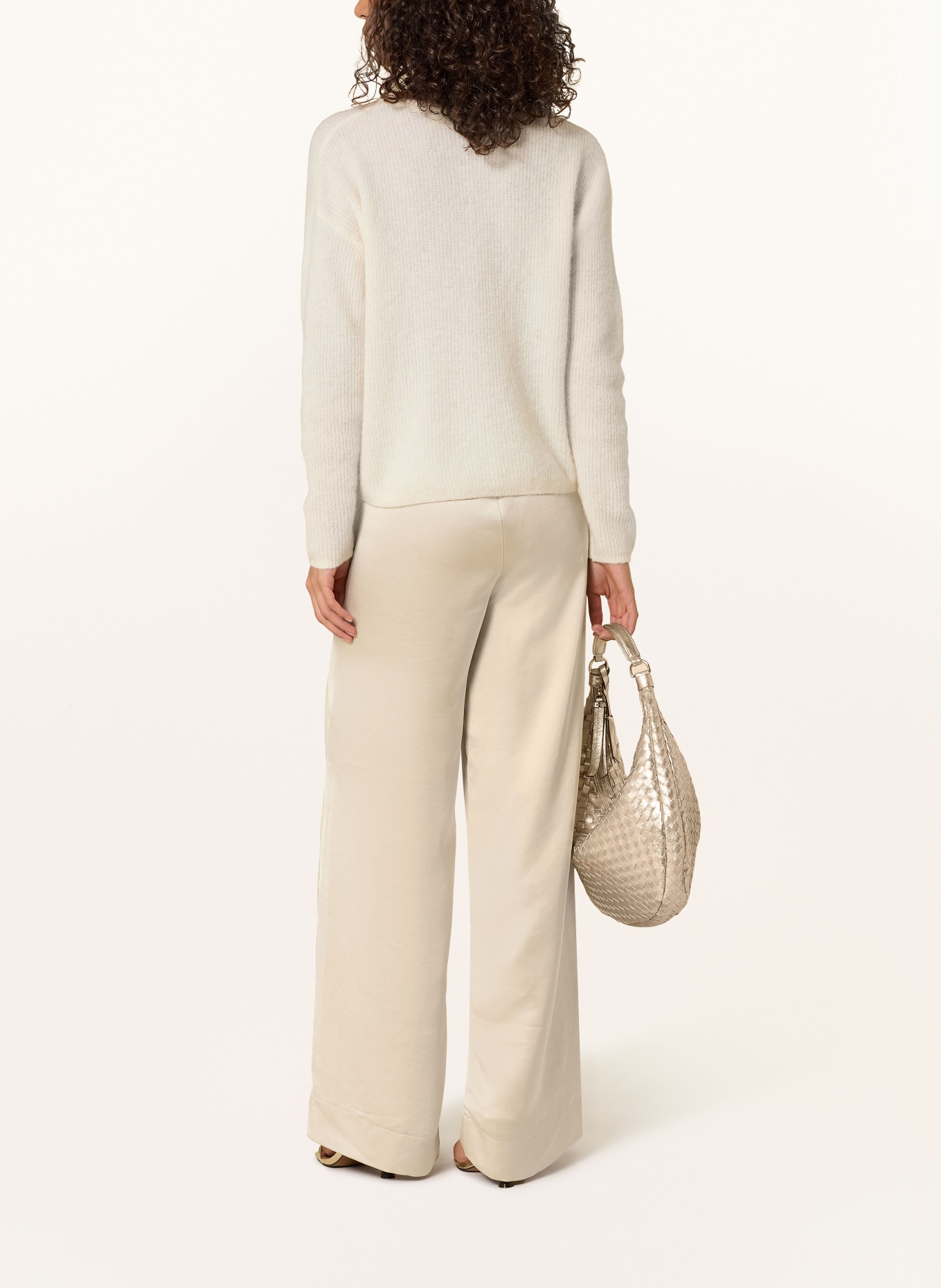 MAC Marlenehose CORALIE aus Satin: CREME