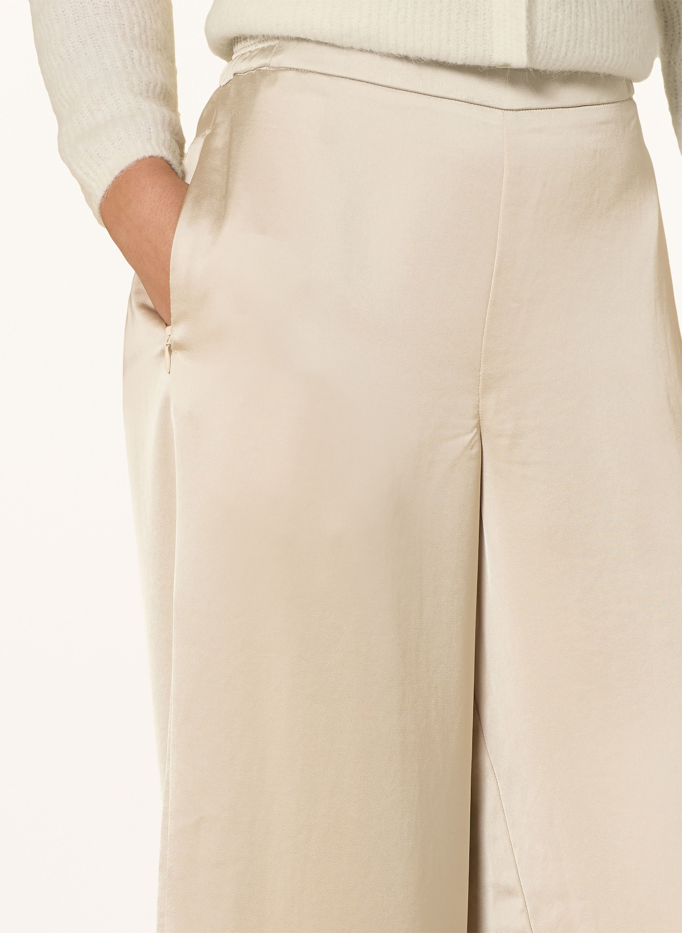 MAC Marlenehose CORALIE aus Satin: CREME