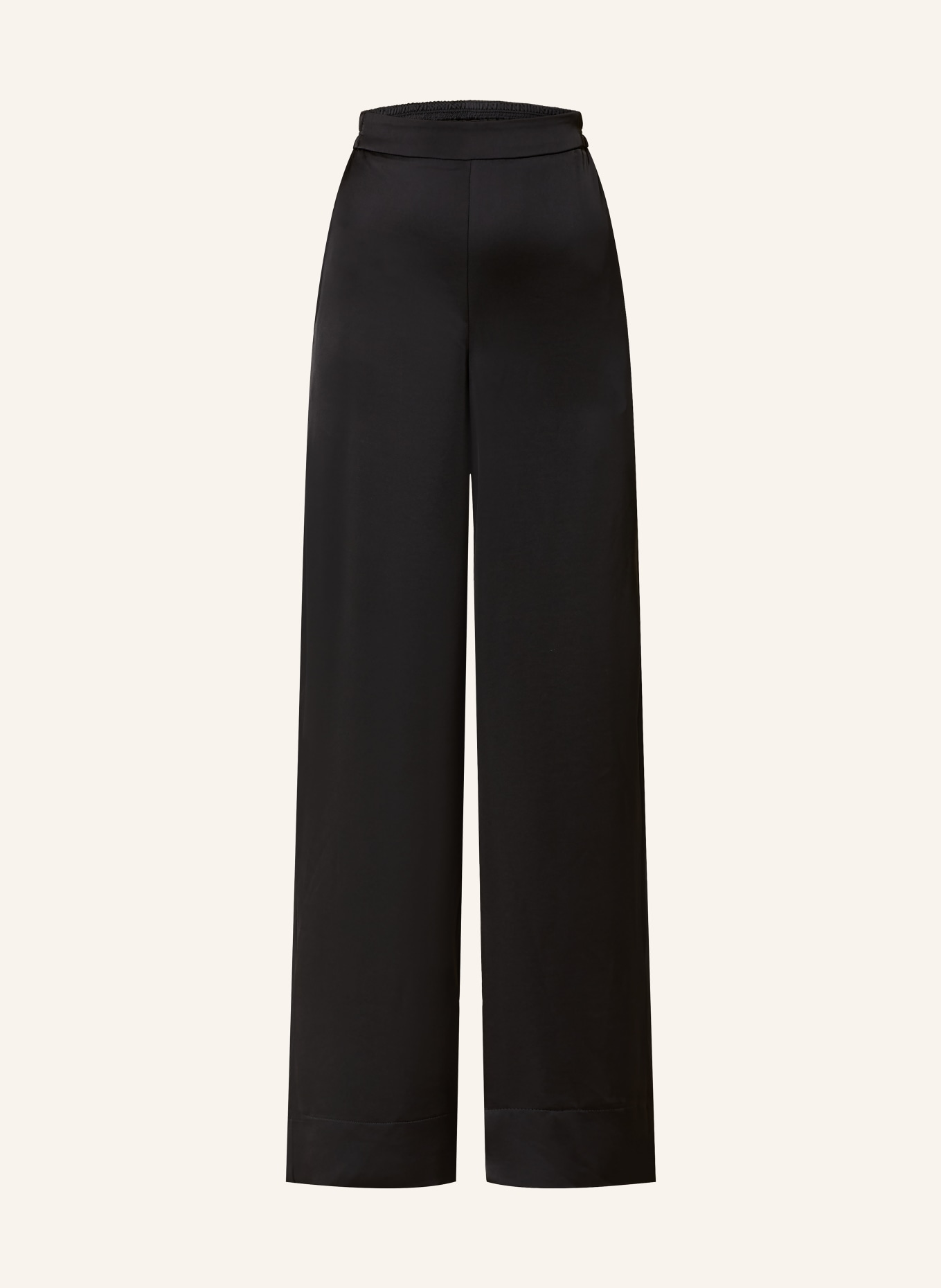 MAC Marlenehose CORALIE aus Satin: SCHWARZ