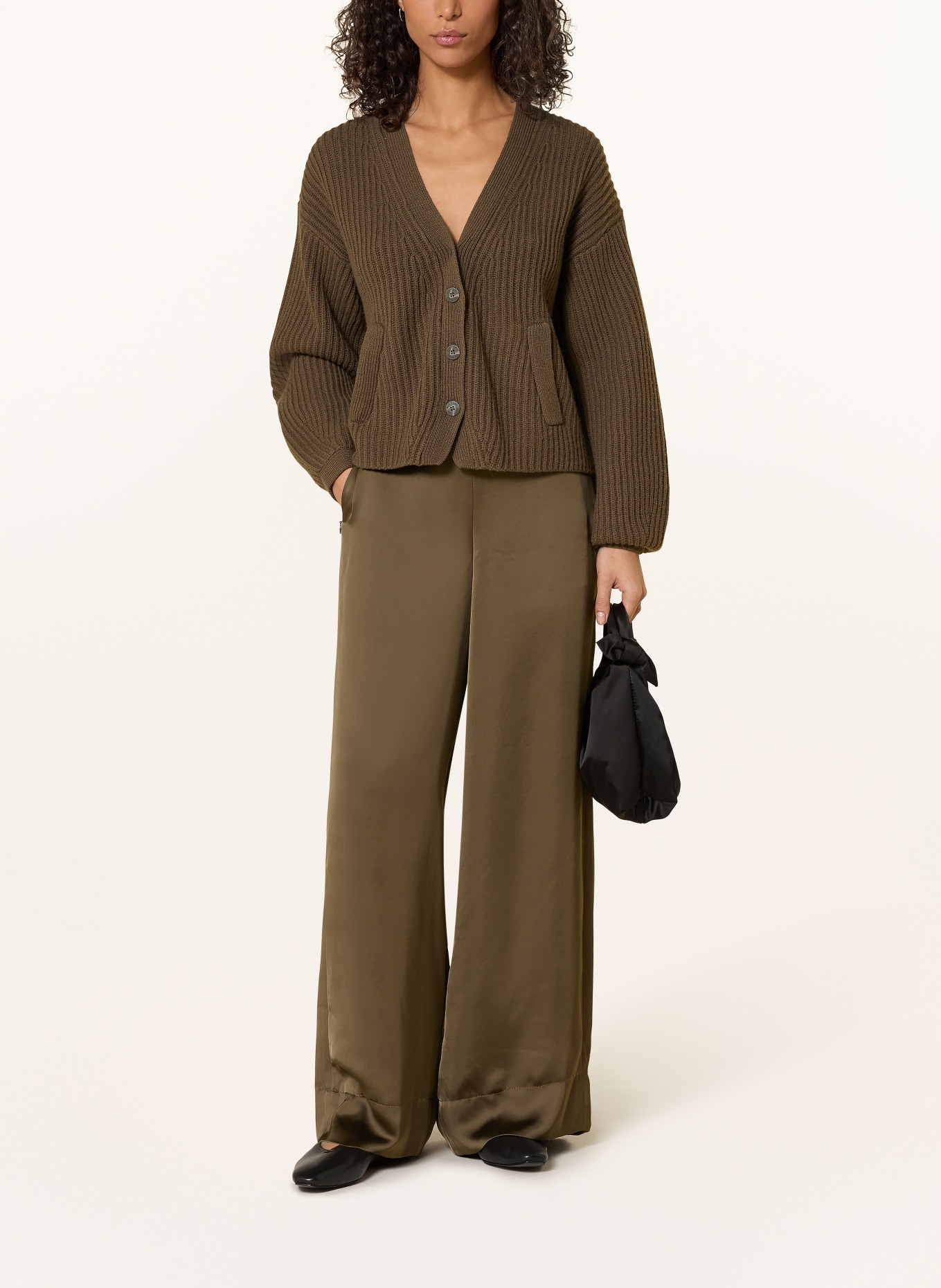 MAC Spodnie Marlene CORALIE z satyny: KHAKI