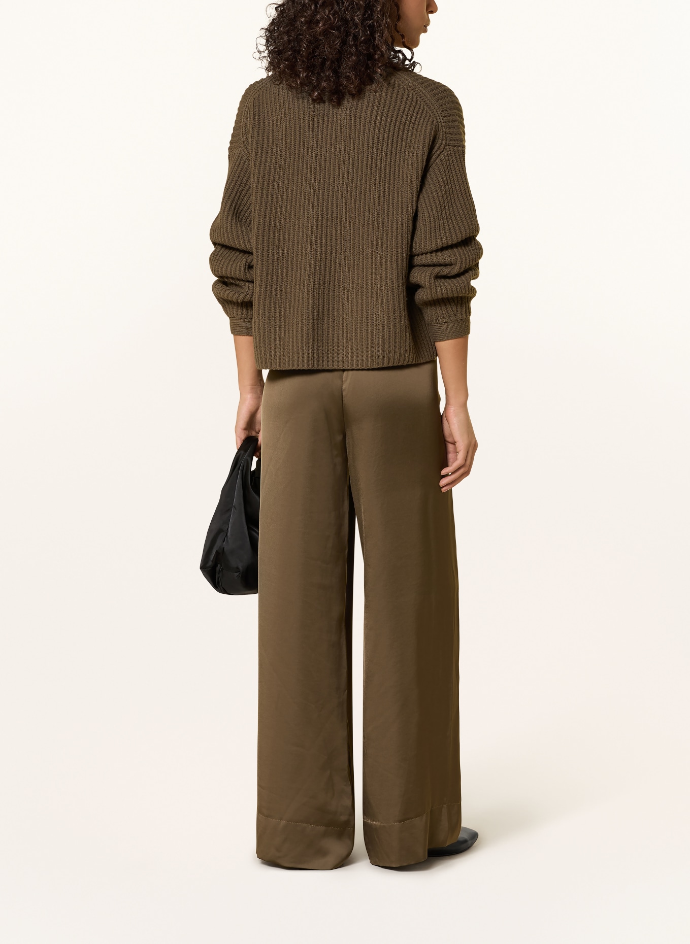 MAC Spodnie Marlene CORALIE z satyny: KHAKI