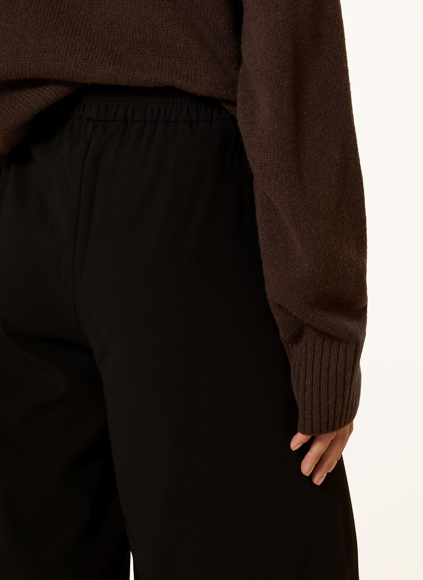 MAC Spodnie z marle CORALIE: CZARNY