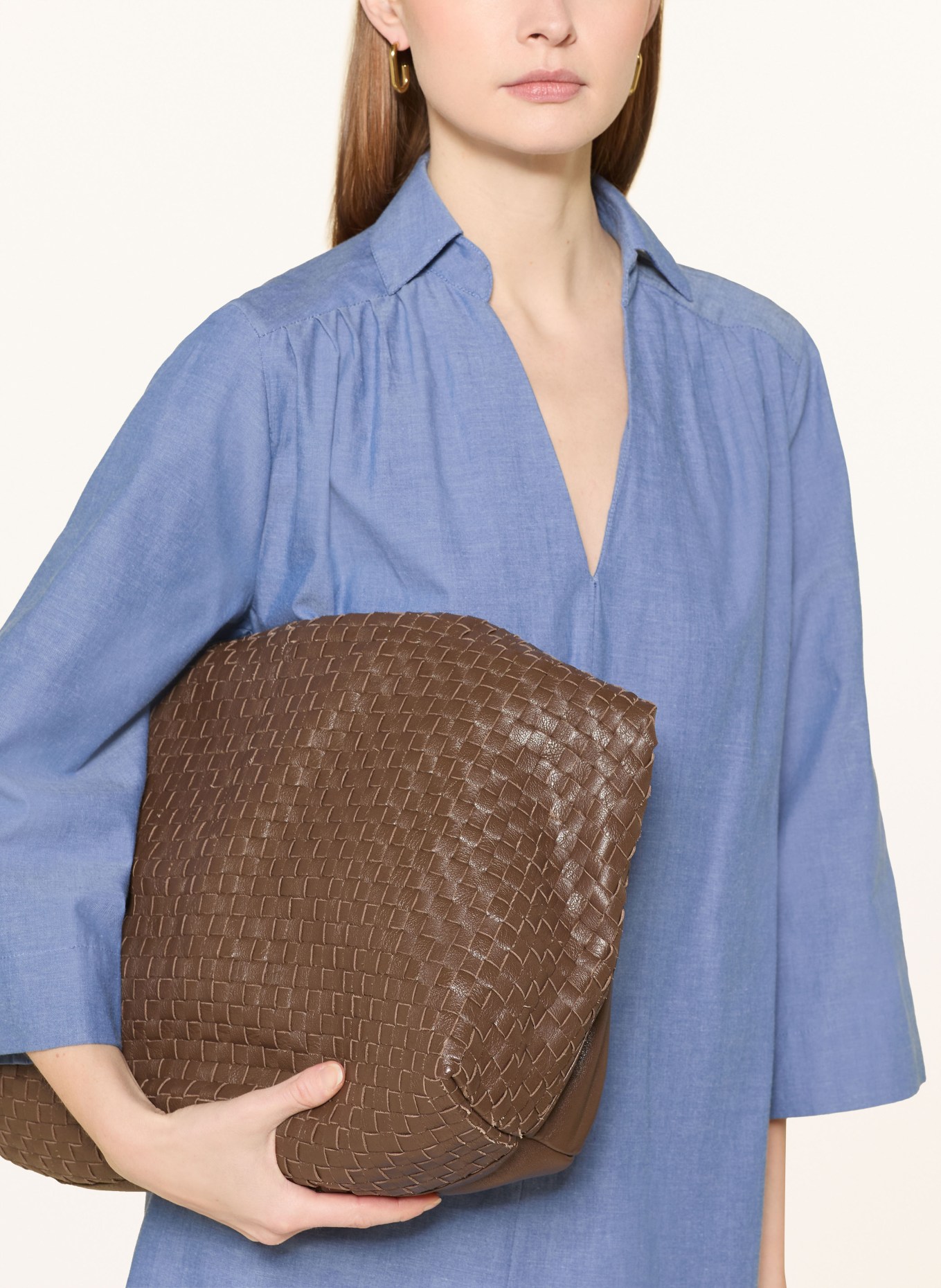 SELECTED Femme Oversized dress with 3/4 sleeves: BLUE