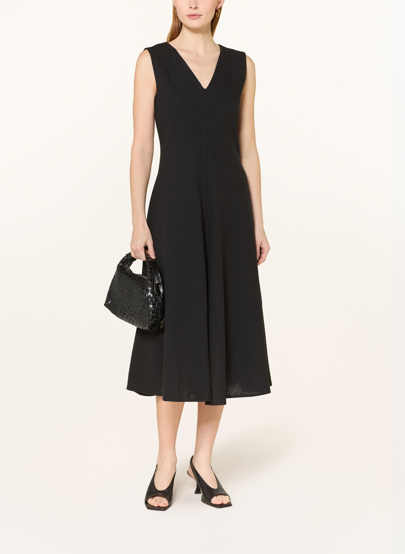SELECTED Femme Robe en lin: NOIR