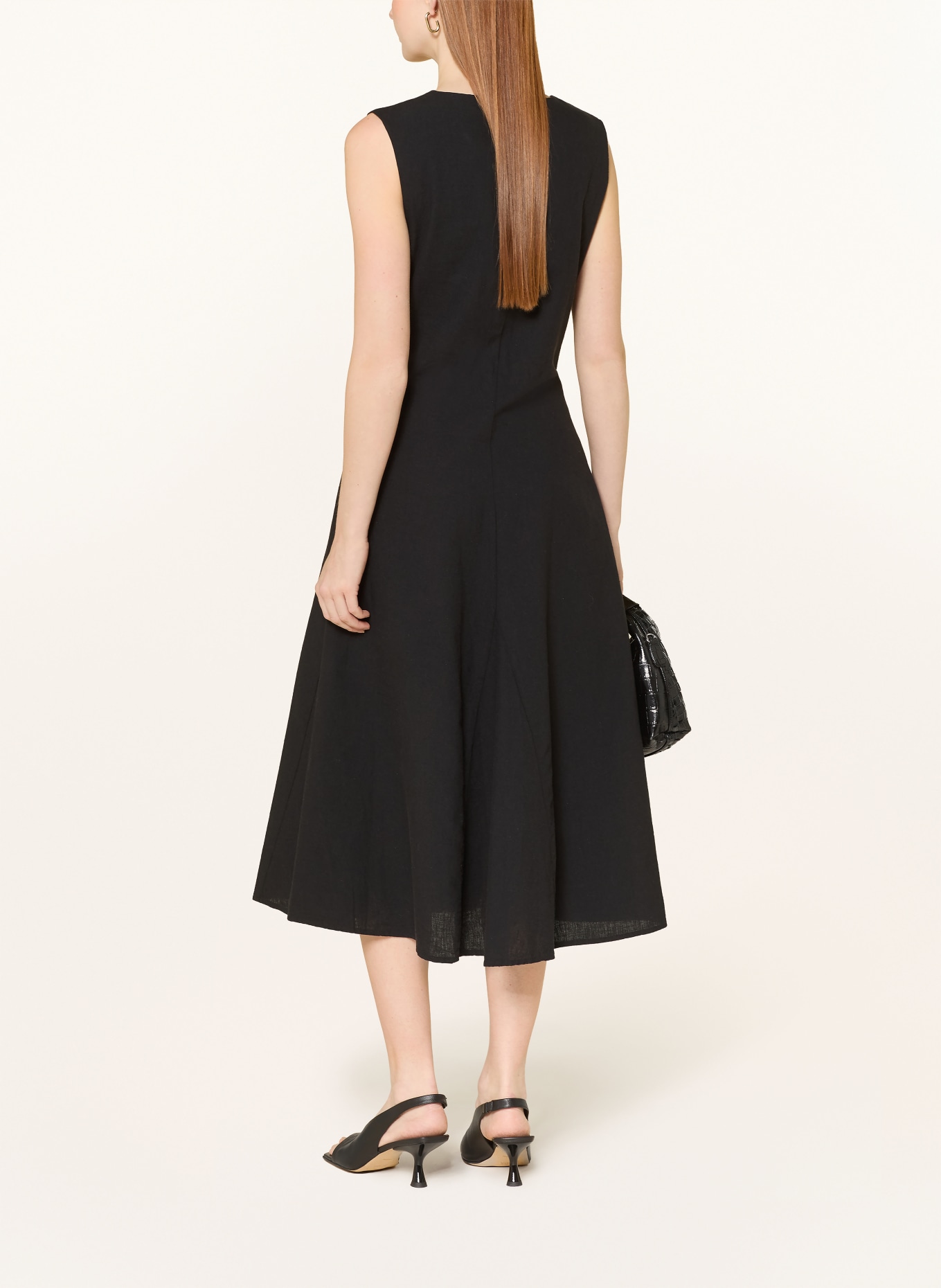 SELECTED Femme Robe en lin: NOIR