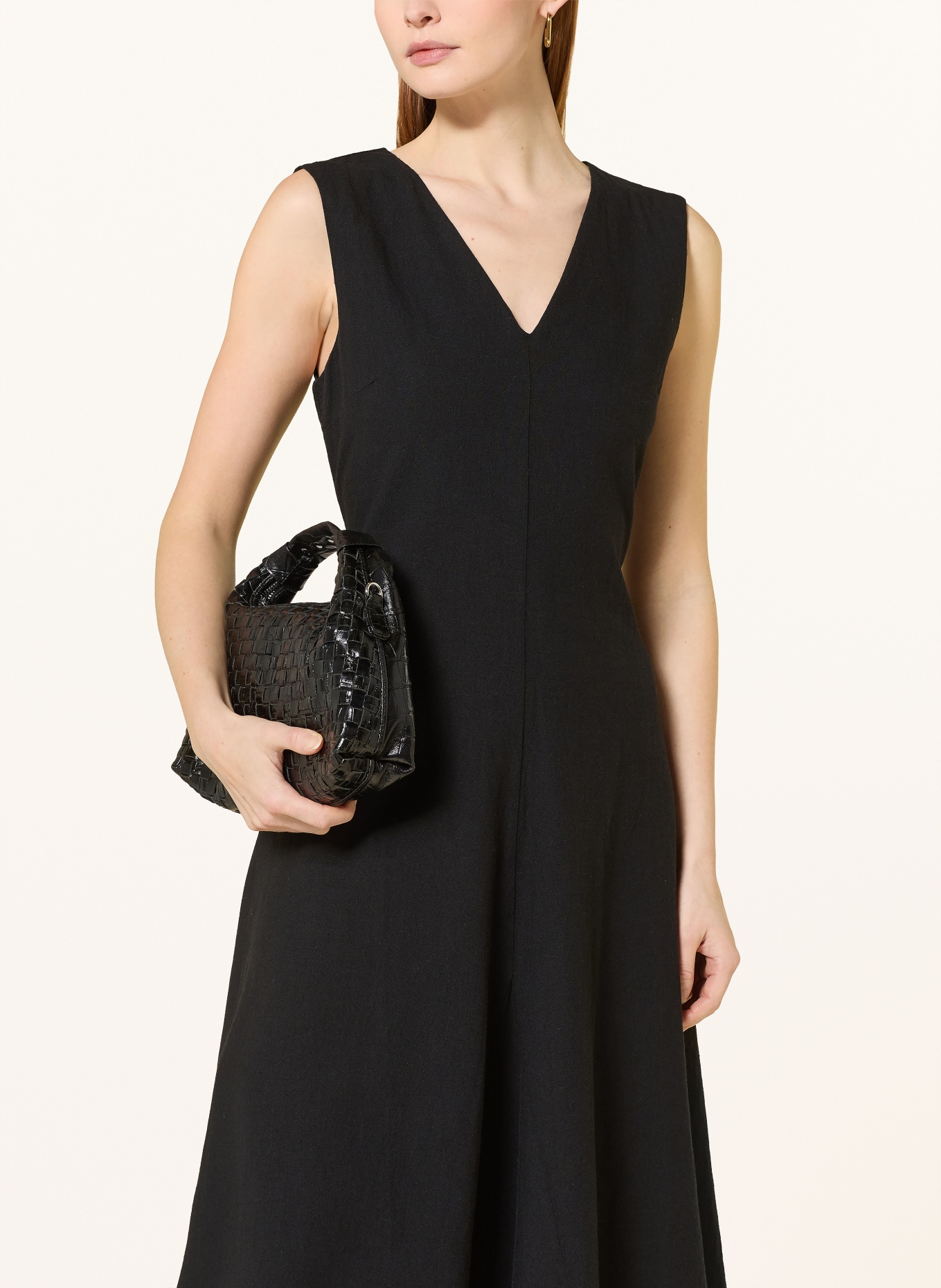 SELECTED Femme Robe en lin: NOIR