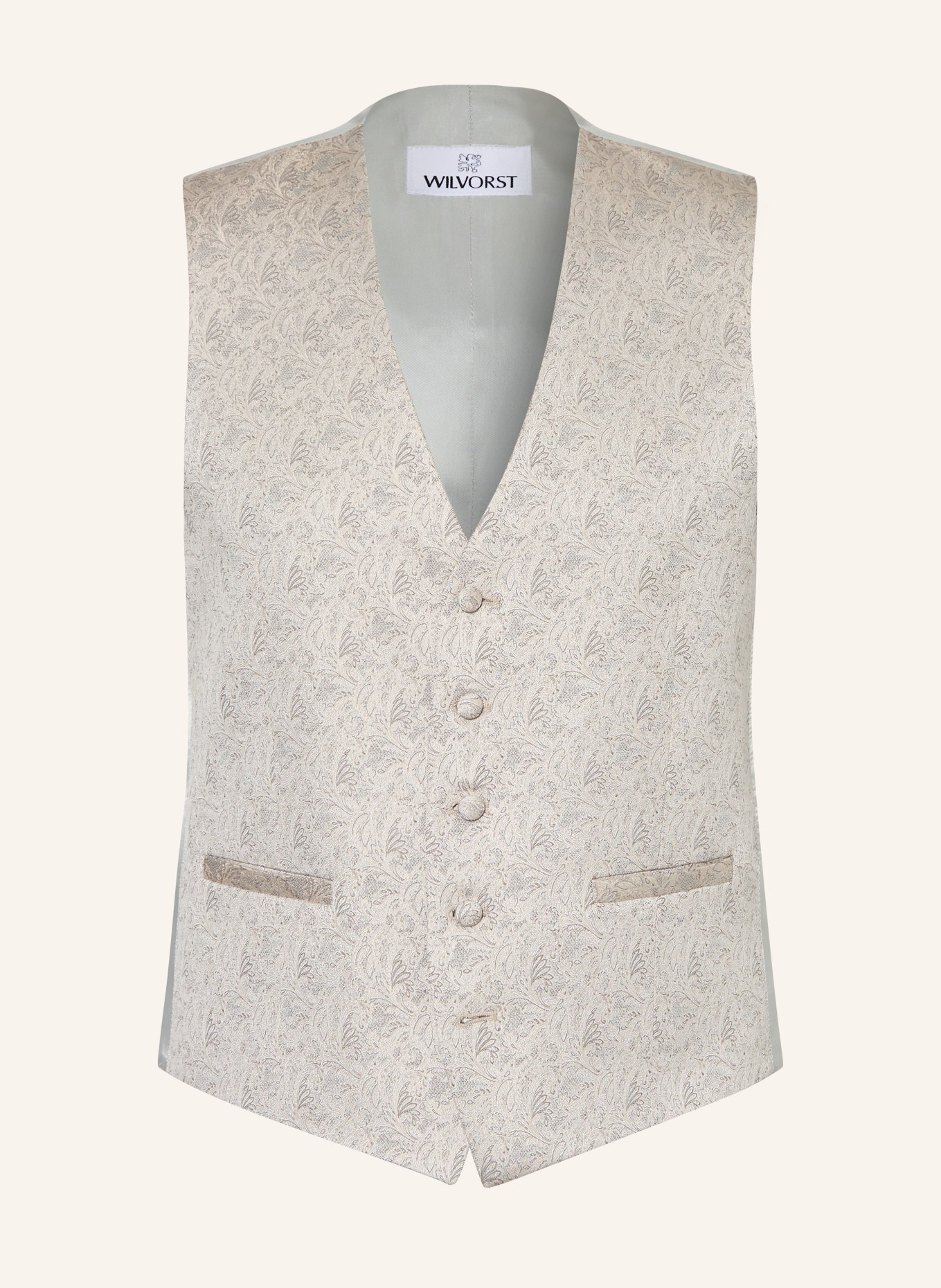 WILVORST Extra slim fit suit vest: 067 Beige gem.