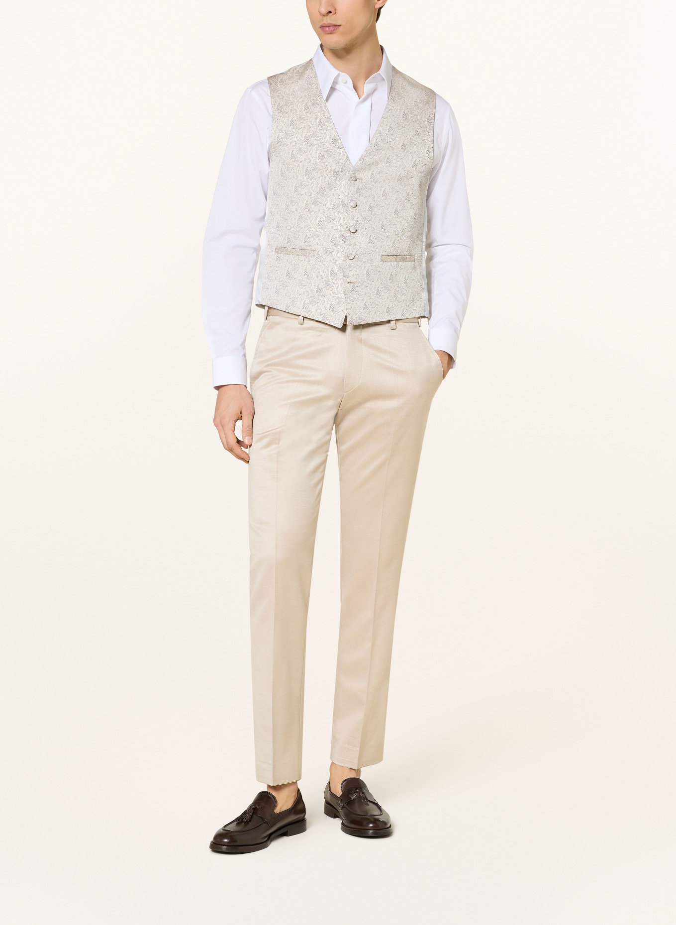 WILVORST Extra slim fit suit vest: 067 Beige gem.