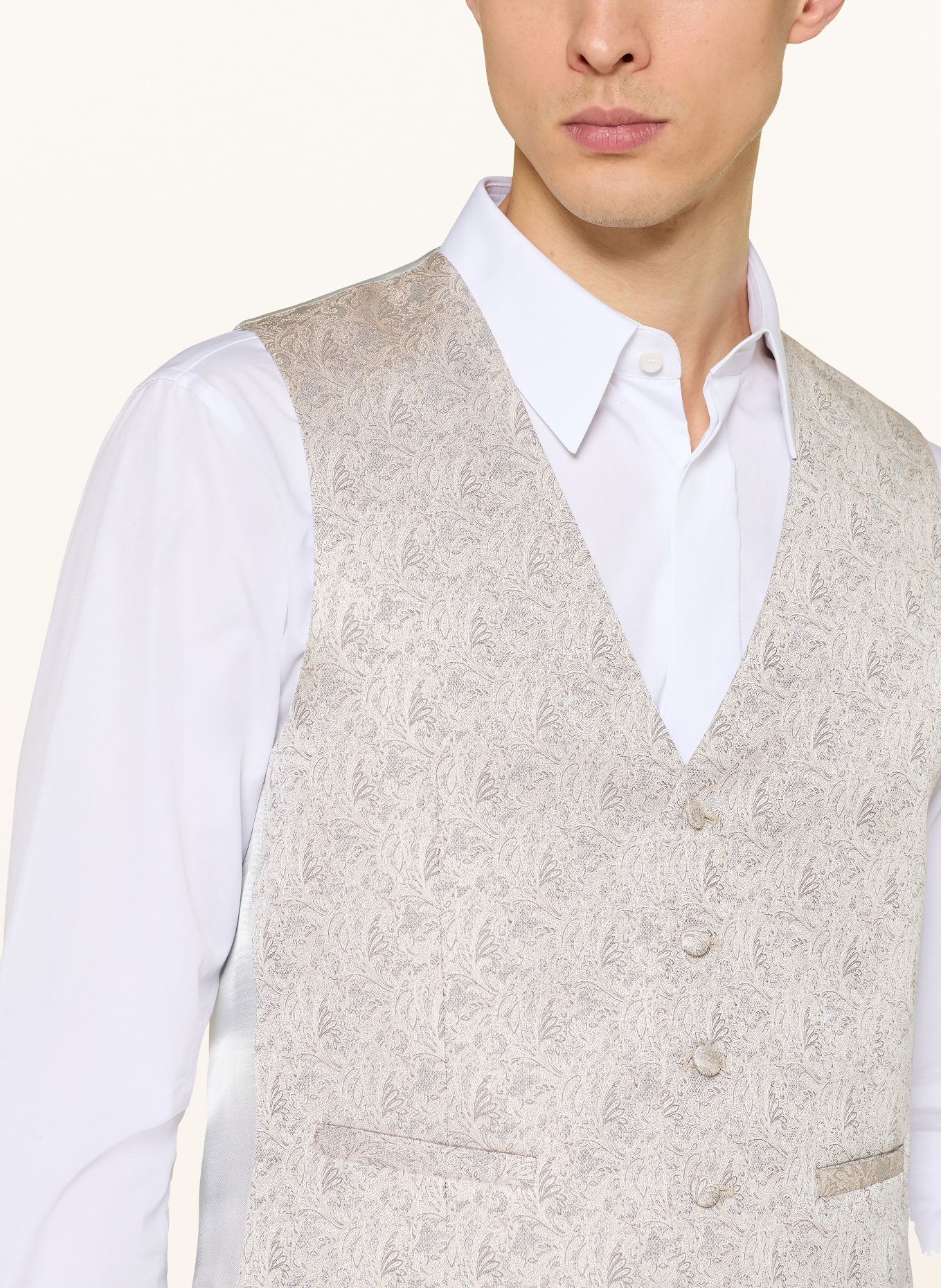 WILVORST Extra slim fit suit vest: 067 Beige gem.