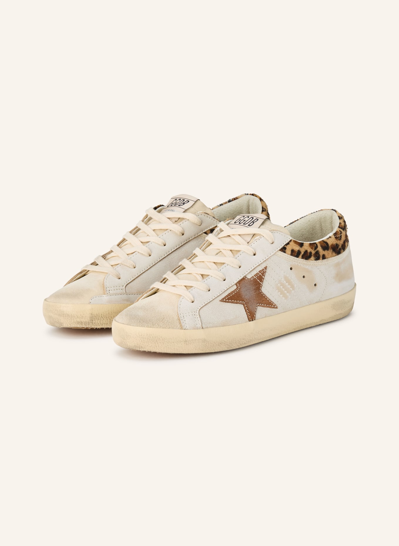 GOLDEN GOOSE SUPER-STAR sneakers: CREAM / BROWN / BEIGE