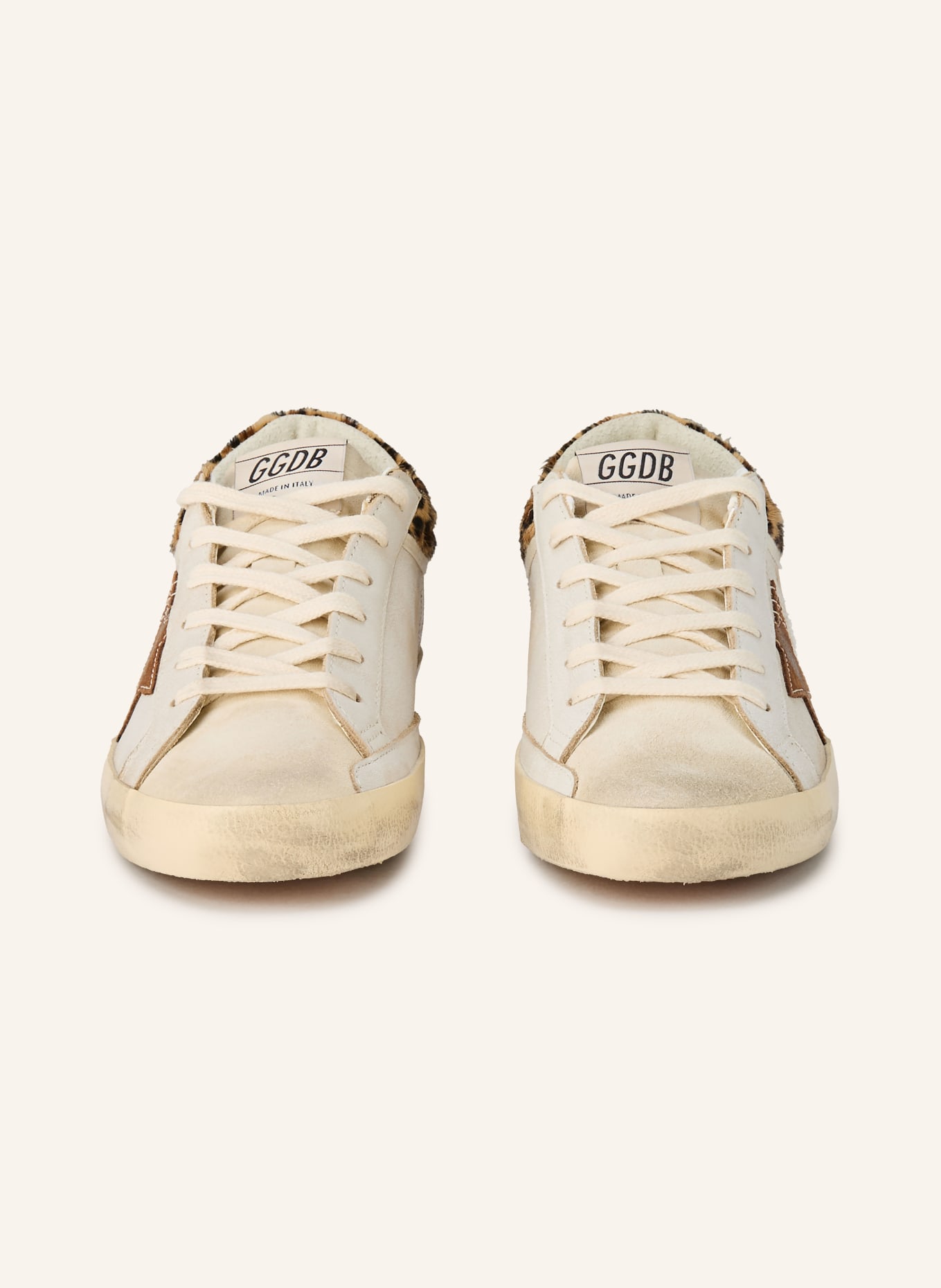 GOLDEN GOOSE SUPER-STAR sneakers: CREAM / BROWN / BEIGE