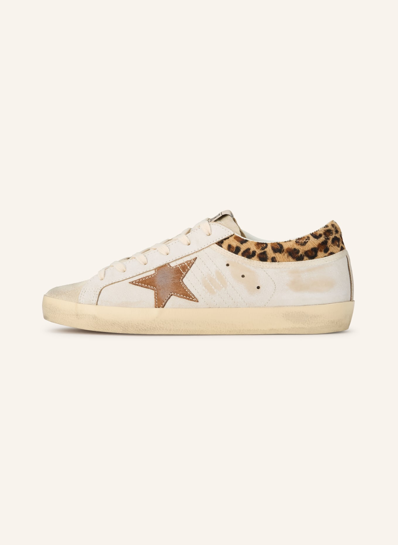 GOLDEN GOOSE SUPER-STAR sneakers: CREAM / BROWN / BEIGE