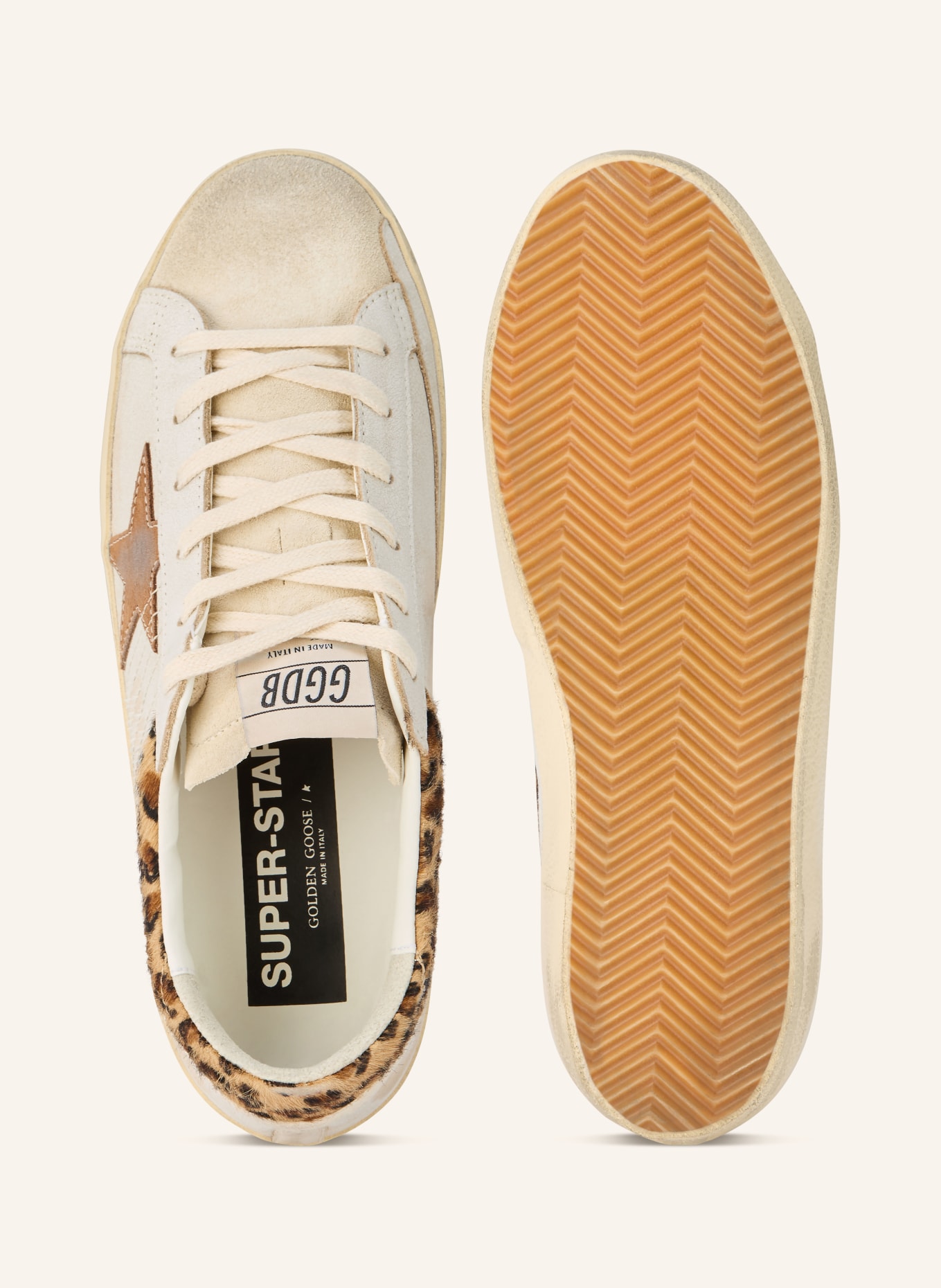 GOLDEN GOOSE SUPER-STAR sneakers: CREAM / BROWN / BEIGE