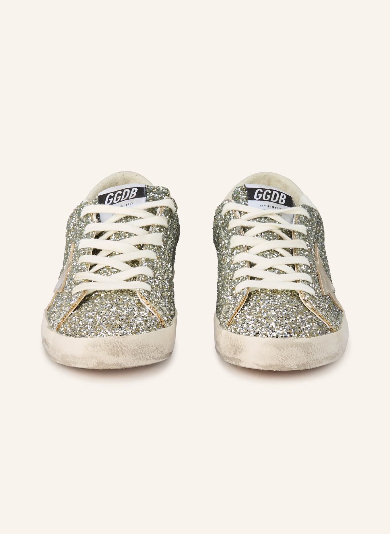 GOLDEN GOOSE SUPER-STAR sneakers: PLATINUM / WHITE