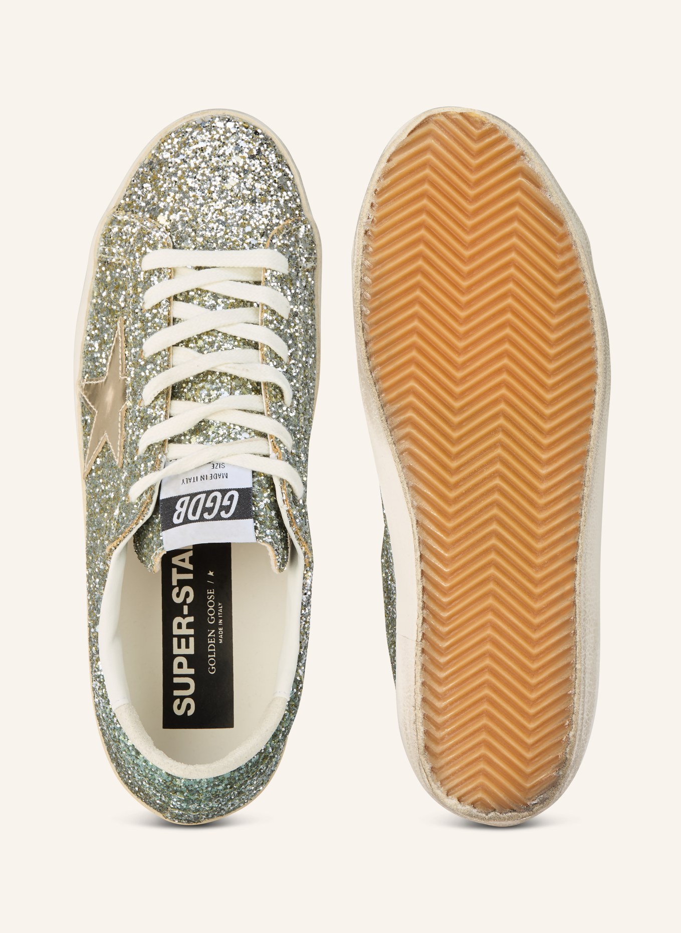 GOLDEN GOOSE SUPER-STAR sneakers: PLATINUM / WHITE