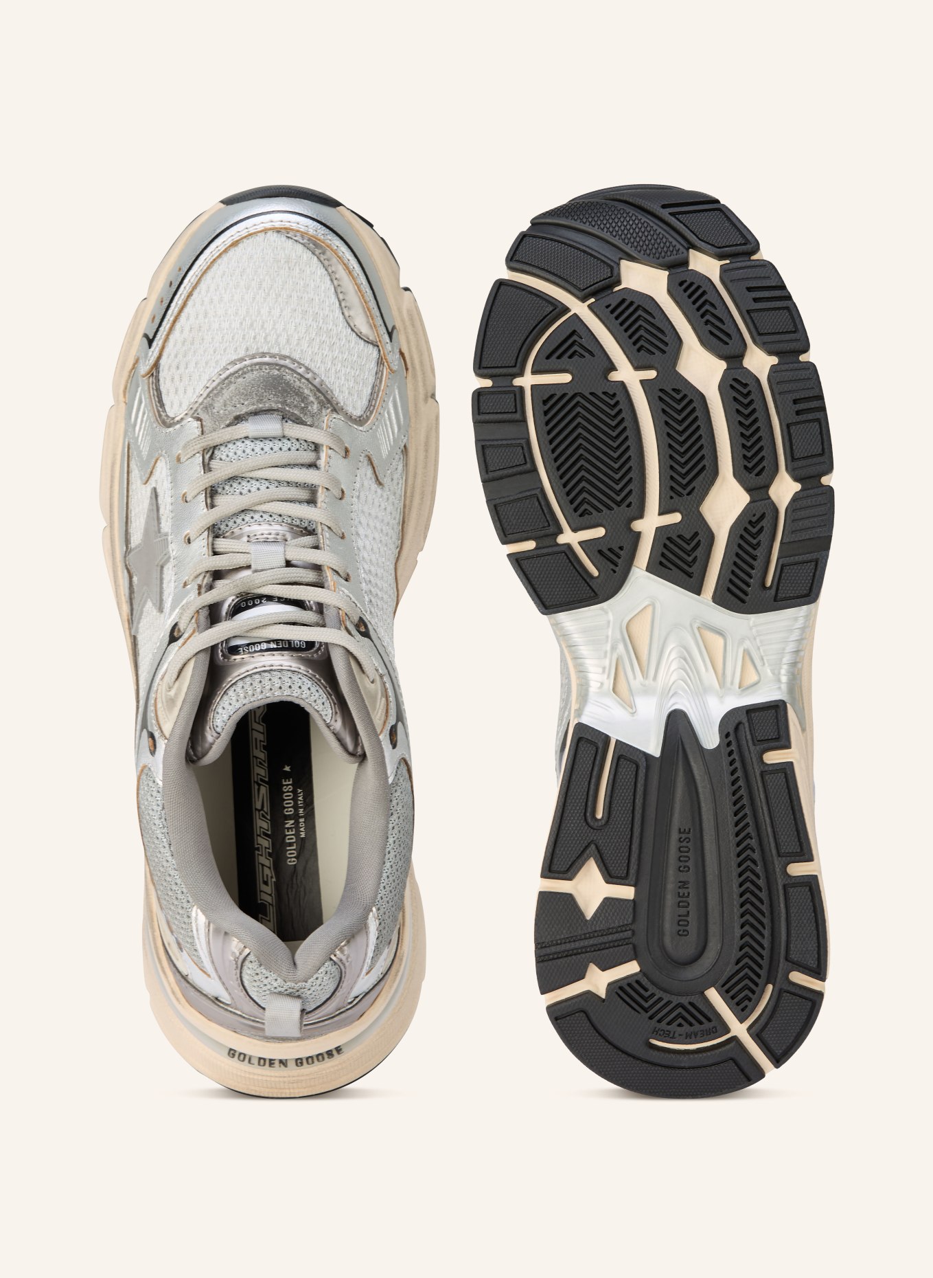 GOLDEN GOOSE LIGHTSTAR sneaker: SILVER / GRAY / BLACK