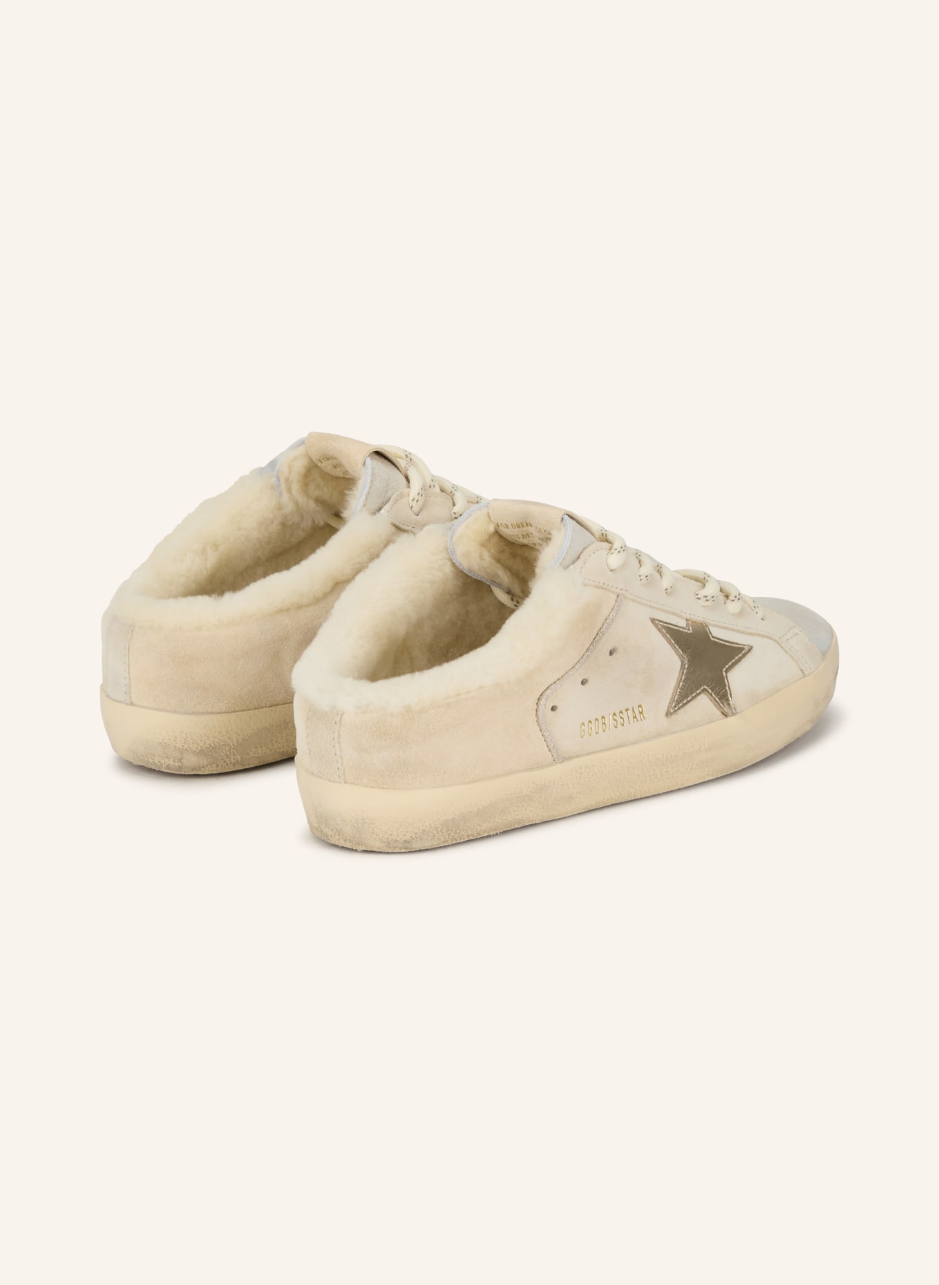 GOLDEN GOOSE Sneakersy wsuwane SUPER STAR: ECRU / PLATYNOWY