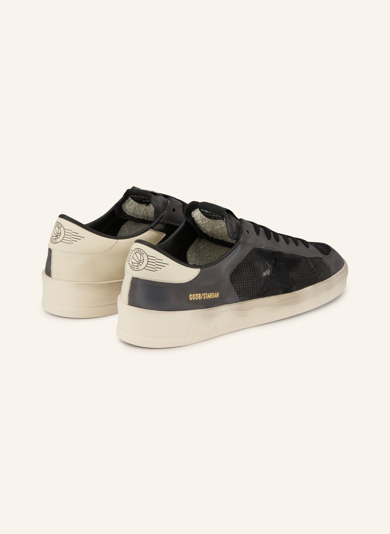 GOLDEN GOOSE Sneaker STARDAN: DUNKELGRAU / CREME / SCHWARZ