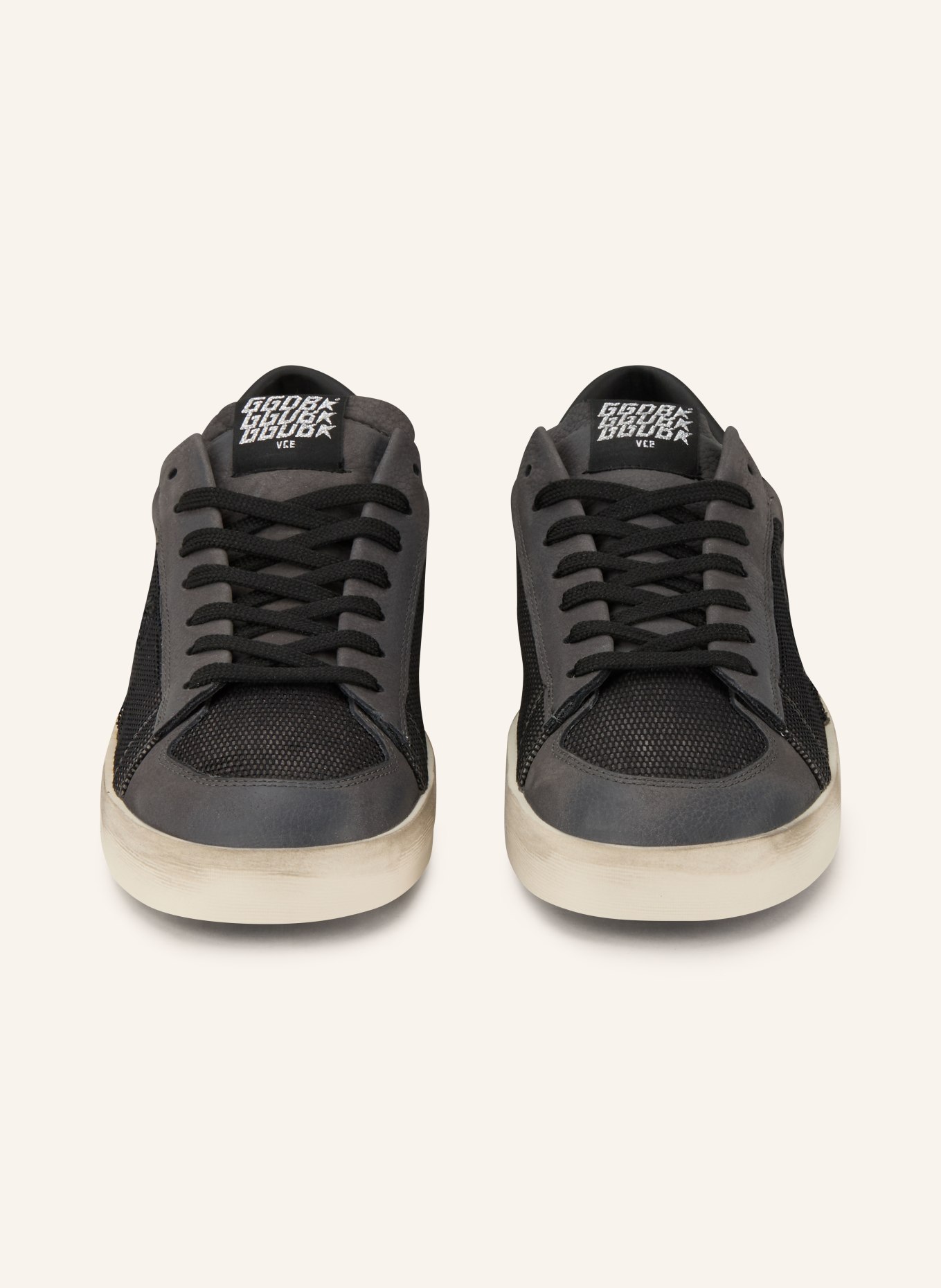 GOLDEN GOOSE Sneaker STARDAN: DUNKELGRAU / CREME / SCHWARZ