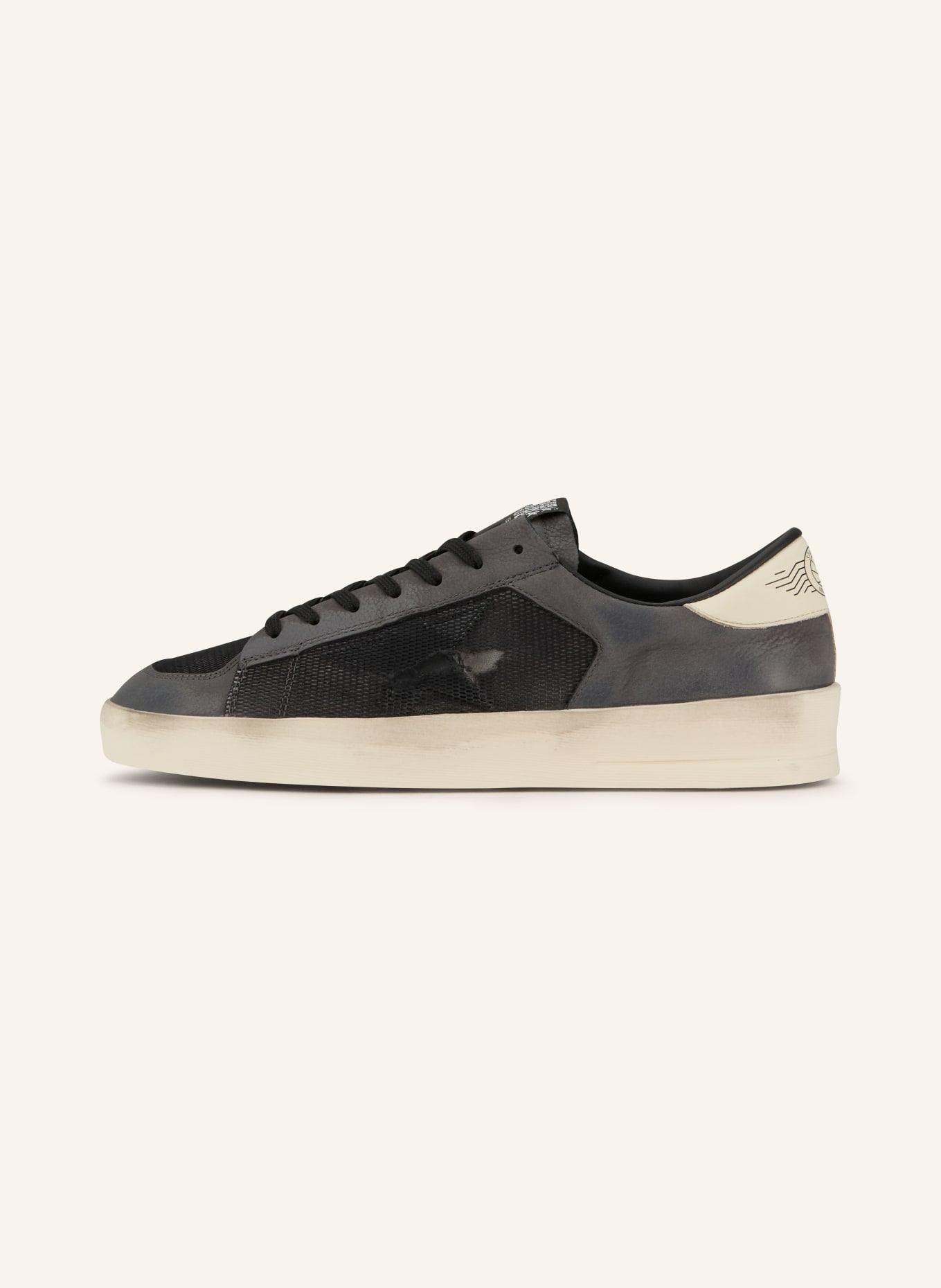 GOLDEN GOOSE Sneaker STARDAN: DUNKELGRAU / CREME / SCHWARZ