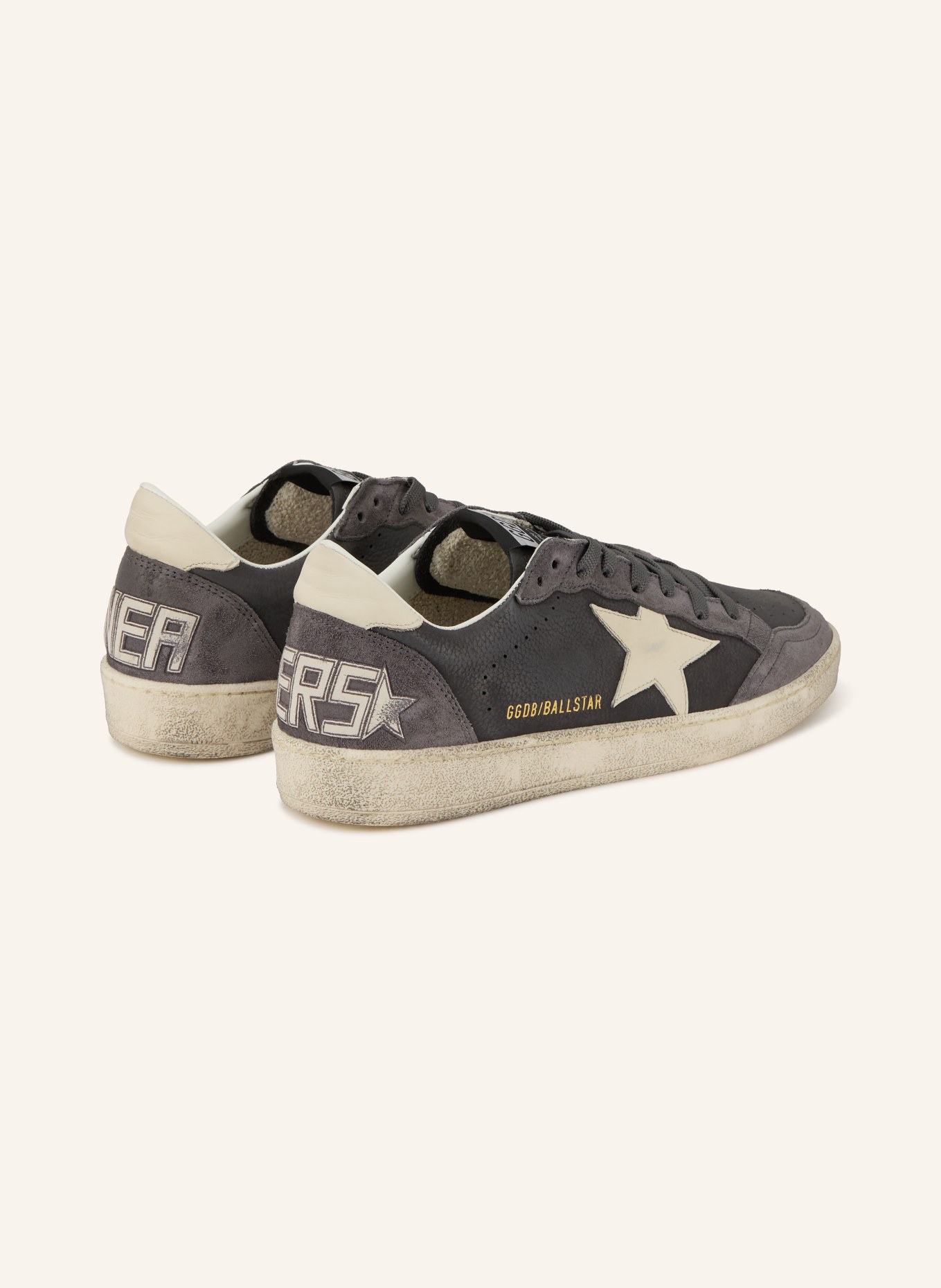 GOLDEN GOOSE Sneaker BALL STAR: DUNKELGRAU / CREME