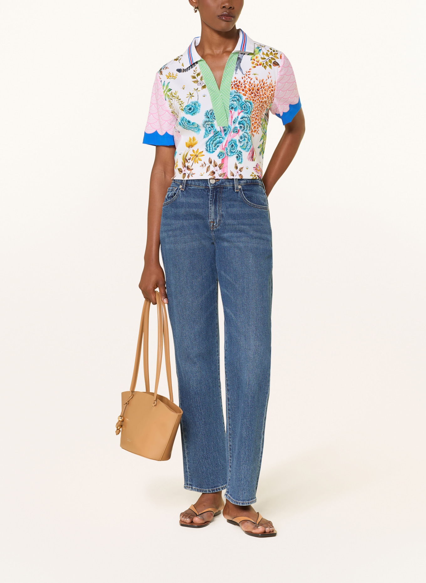 HERZENS Silk blouse shirt: WHITE / PINK / PURPLE