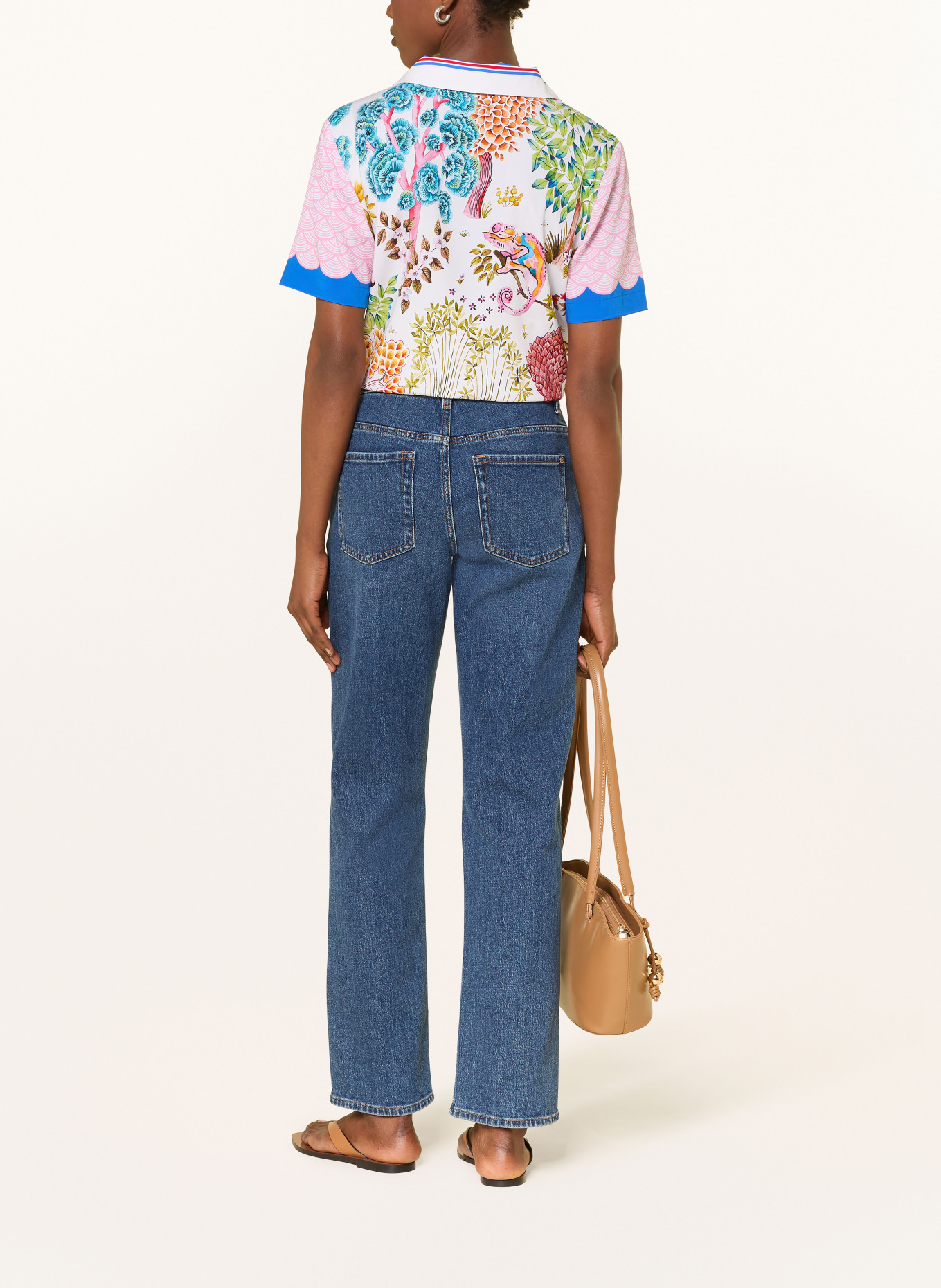 HERZENS Silk blouse shirt: WHITE / PINK / PURPLE