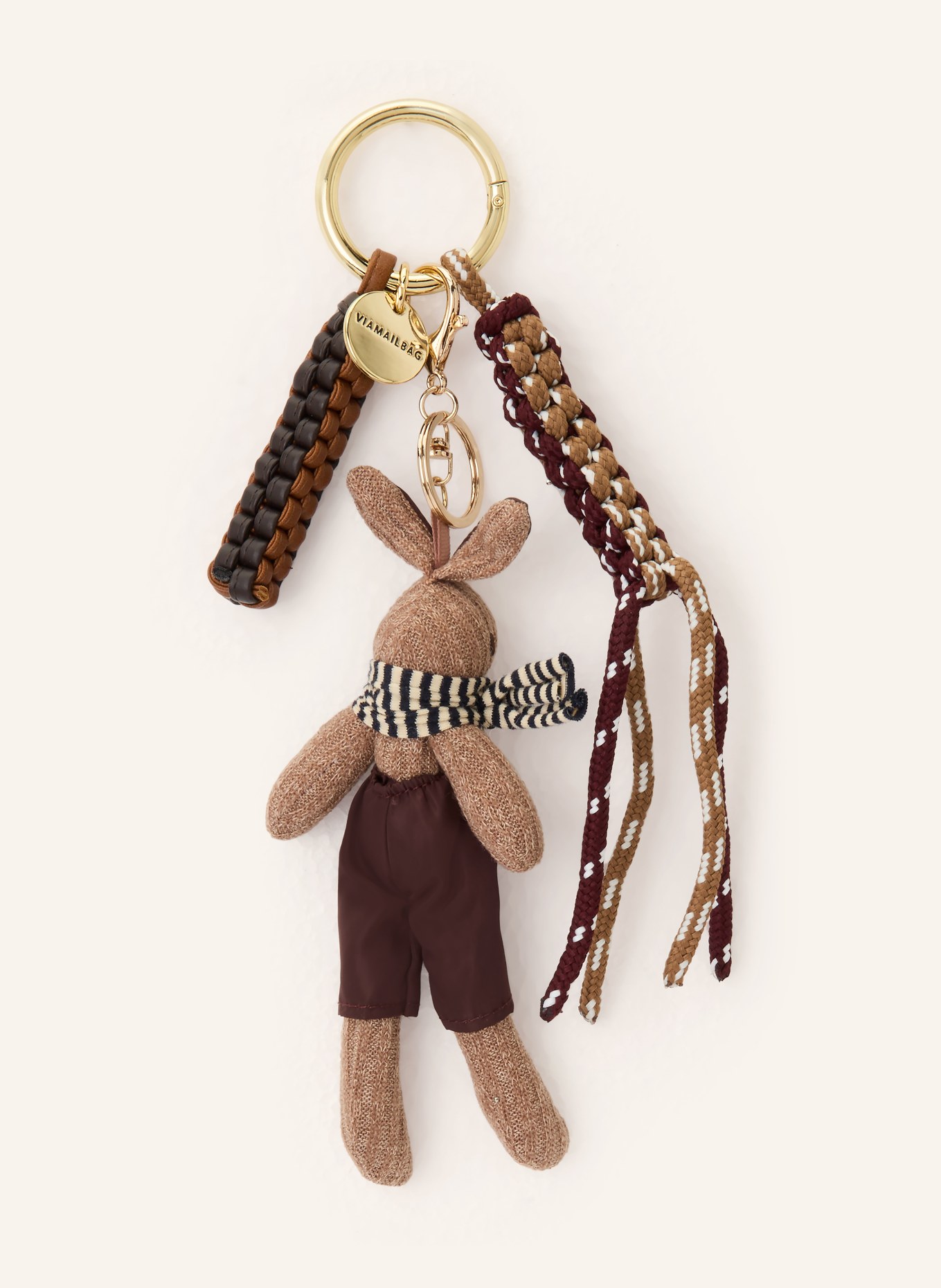 ViaMailBag Přívěsek na tašku STRAWBERRY: BÉŽOVÁ / TMAVĚ HNĚDÁ / HNĚDÁ