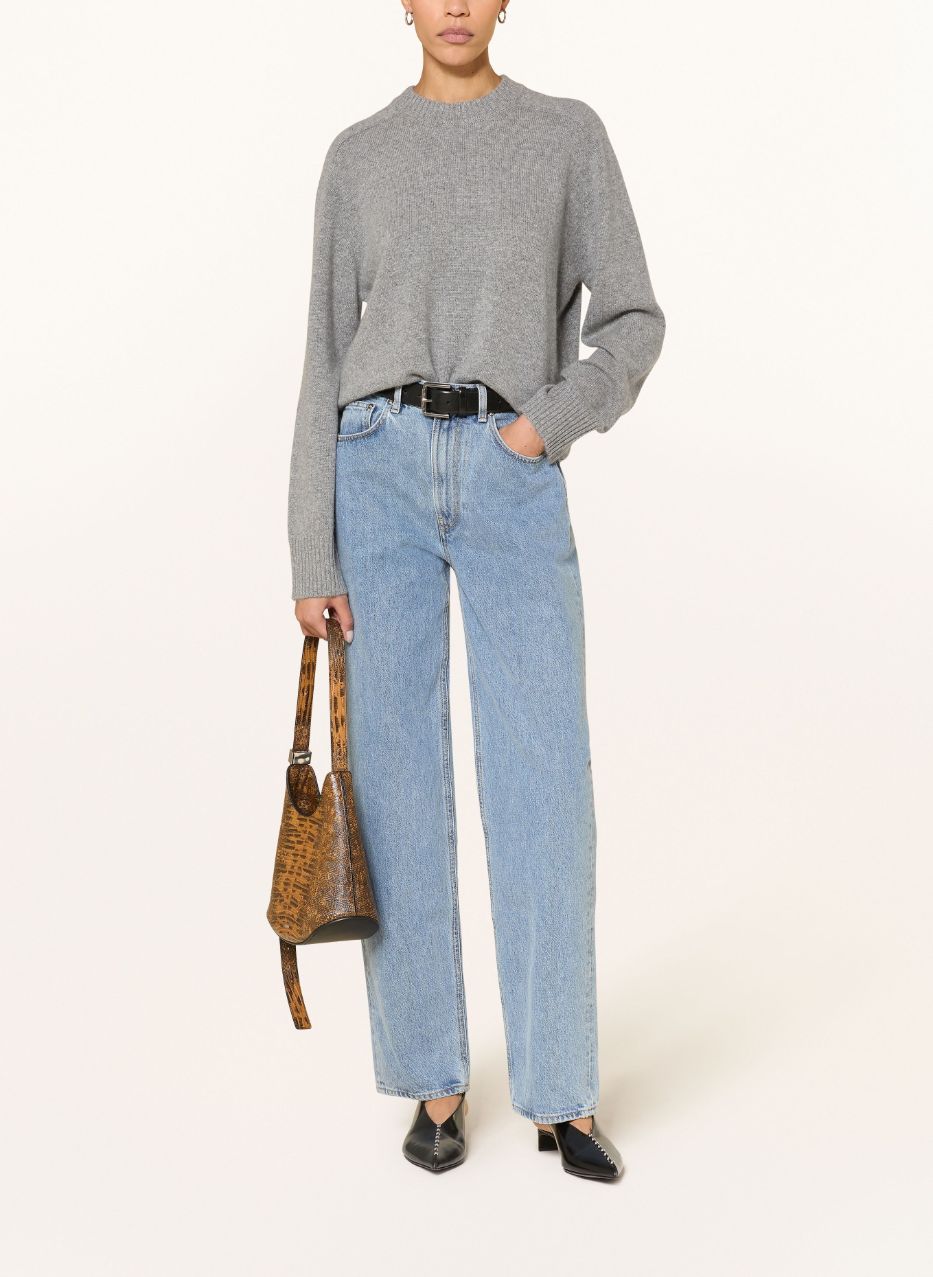 LOULOU DE SAISON Kašmírový svetr BALTRA: ŠEDÁ