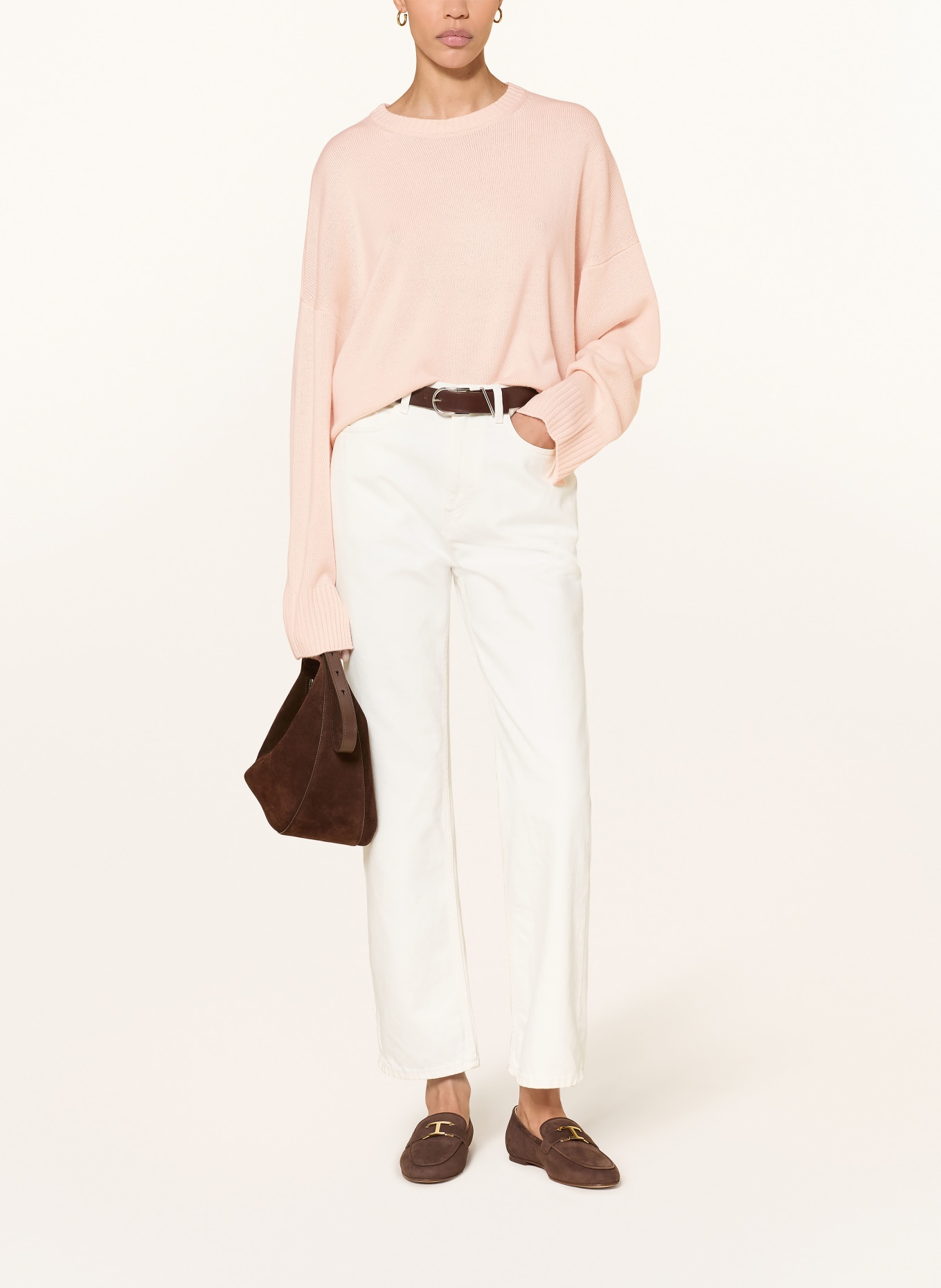 LOULOU DE SAISON ANTON cashmere sweater: LIGHT PINK