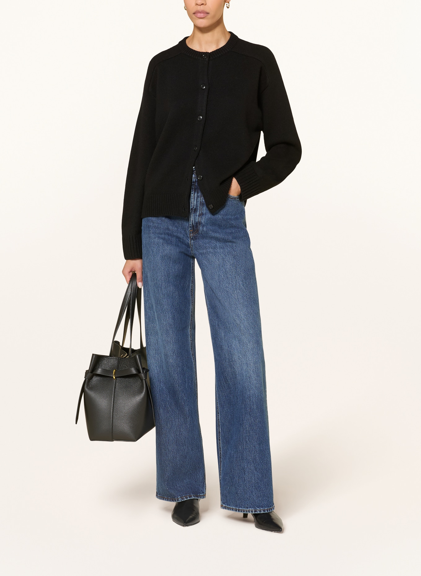 LOULOU DE SAISON AIDAR cardigan: BLACK