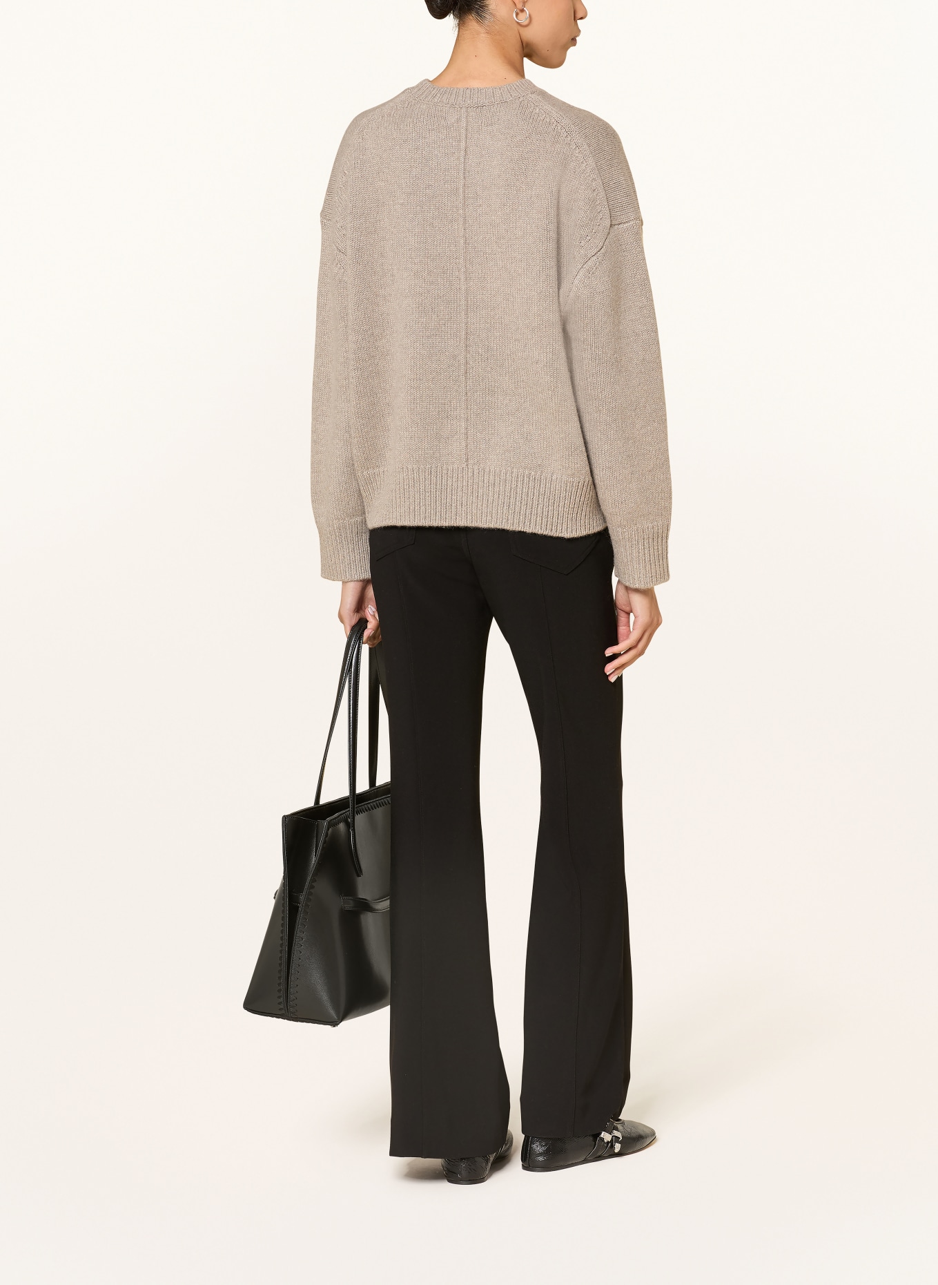 LOULOU DE SAISON PIA oversized cashmere sweater: TAUPE