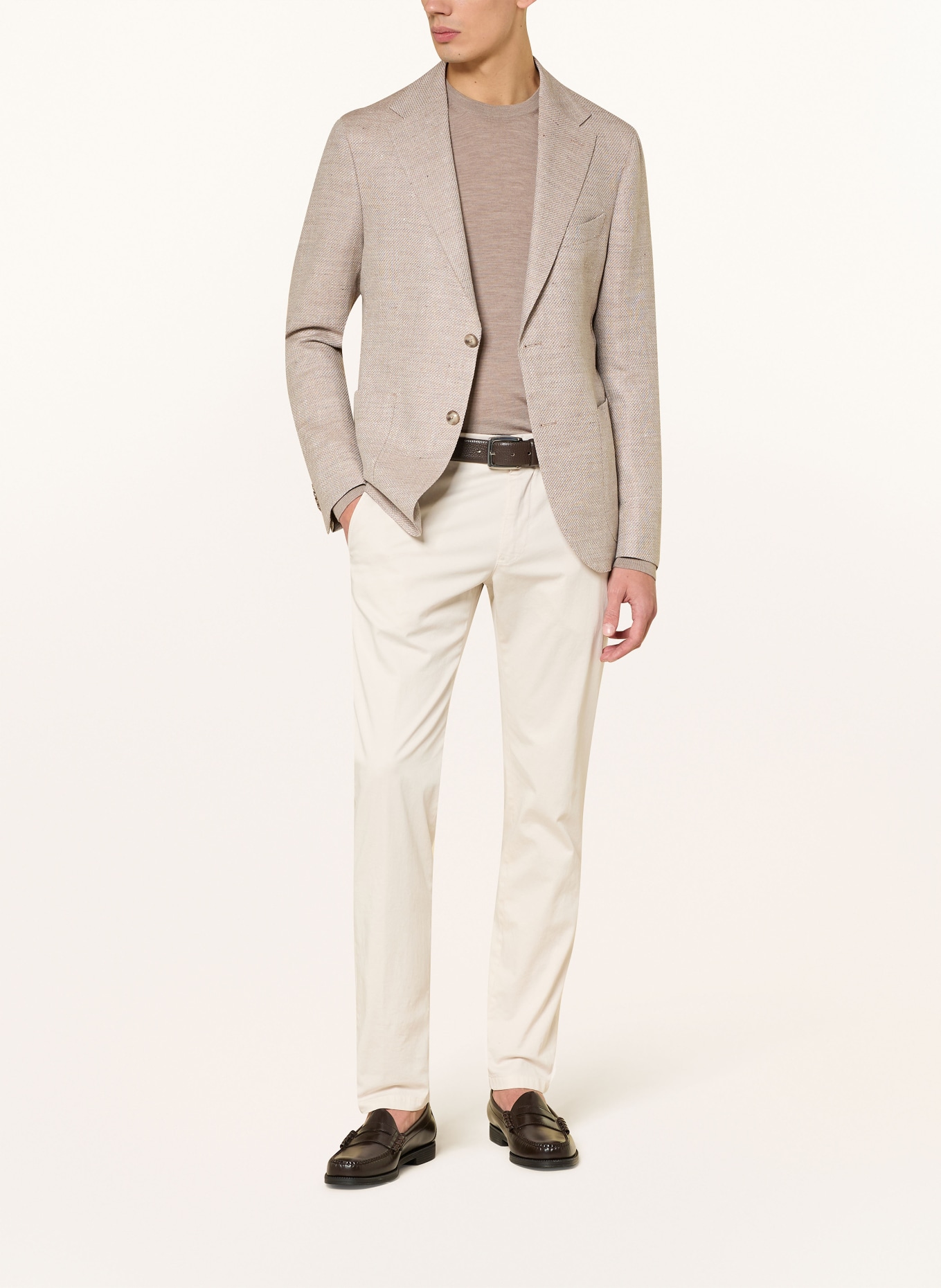 DRESSLER SAWYER Regular Fit jacket with linen and virgin wool: BEIGE