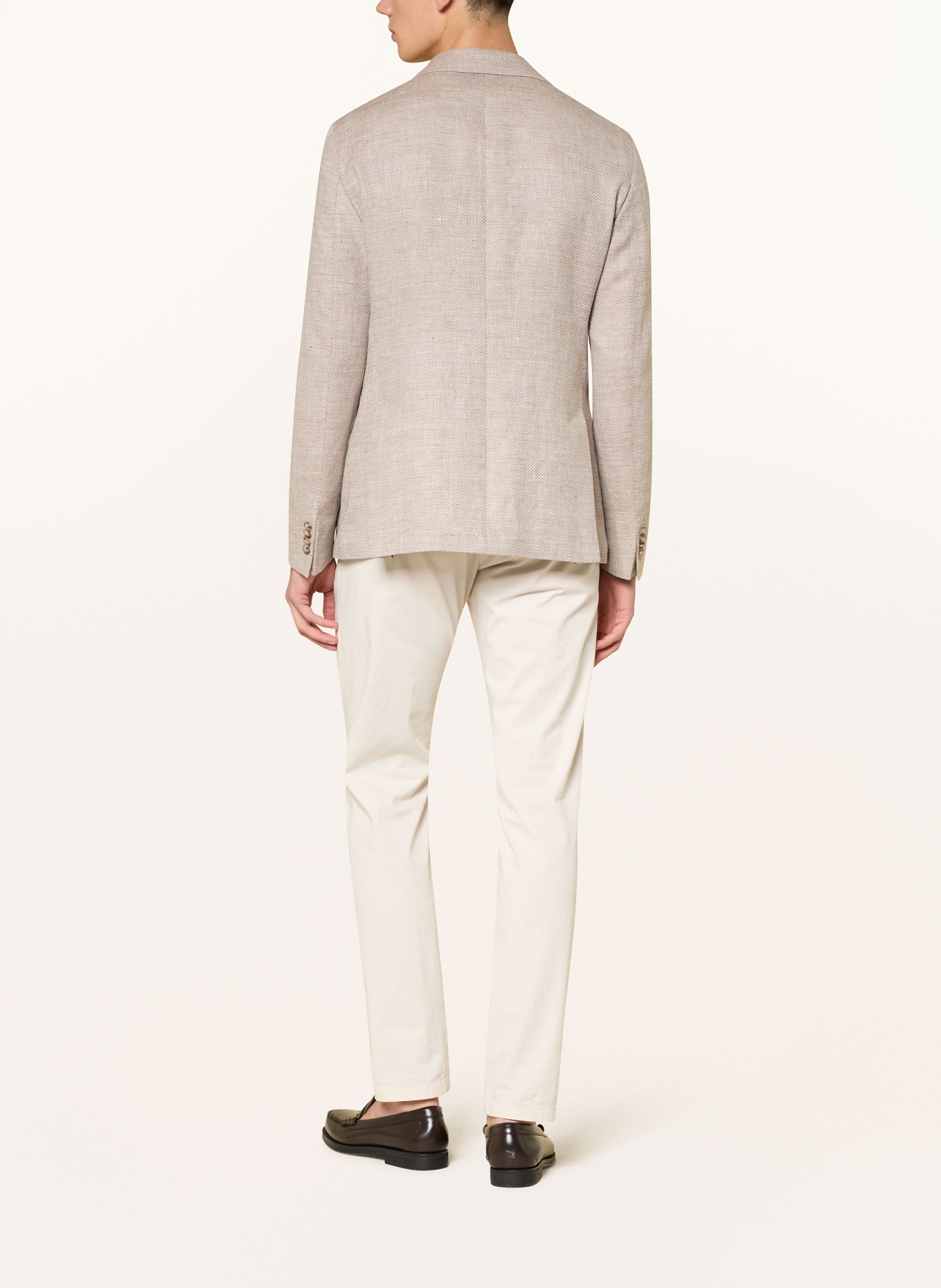 DRESSLER SAWYER Regular Fit jacket with linen and virgin wool: BEIGE