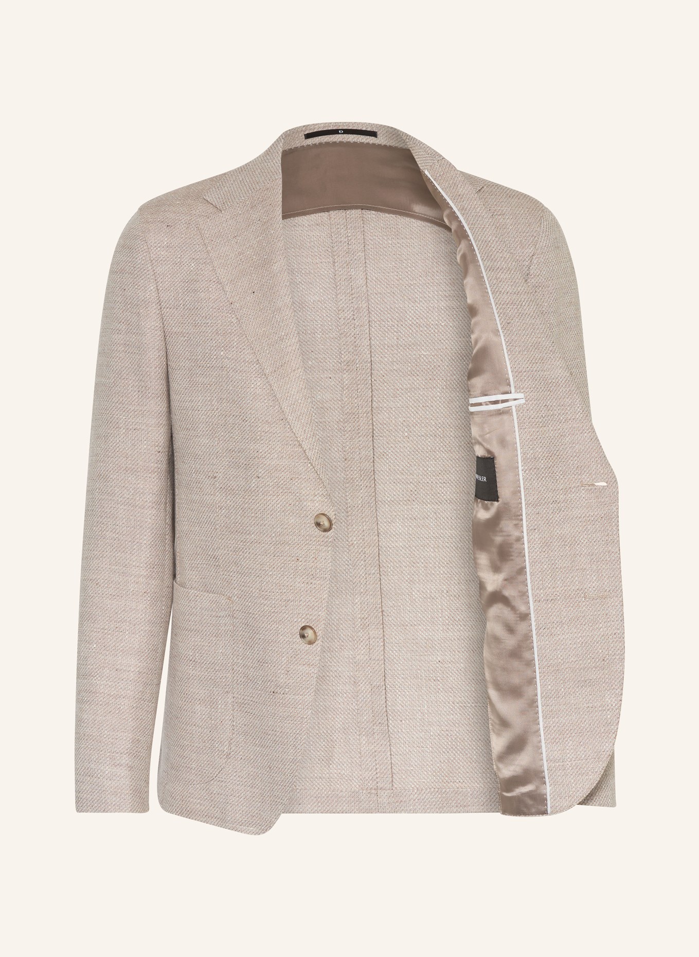 DRESSLER SAWYER Regular Fit jacket with linen and virgin wool: BEIGE