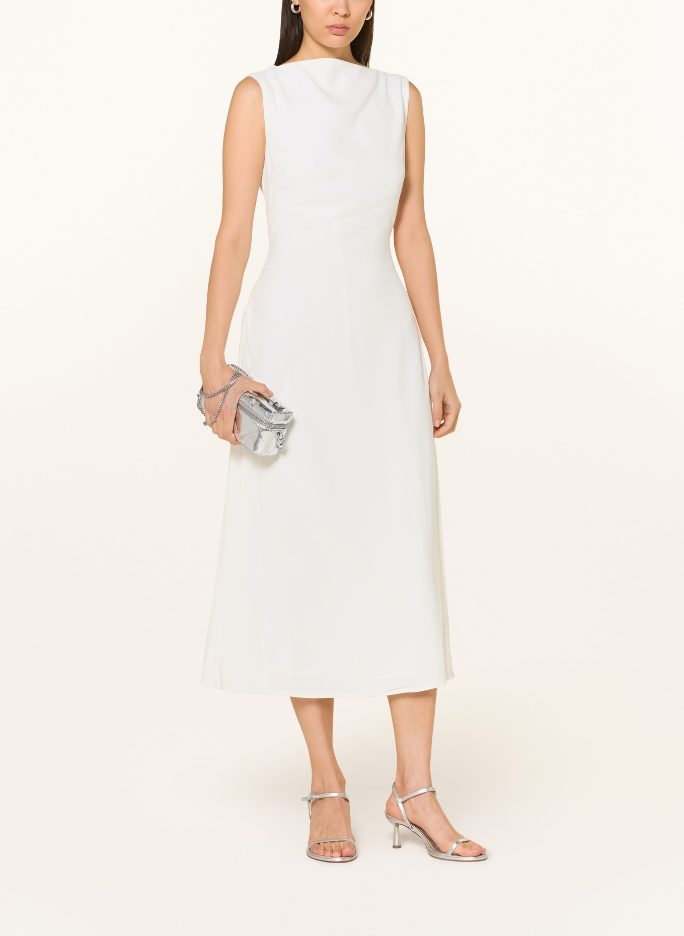 TED BAKER DAHRCY dress with pleats: ECRU