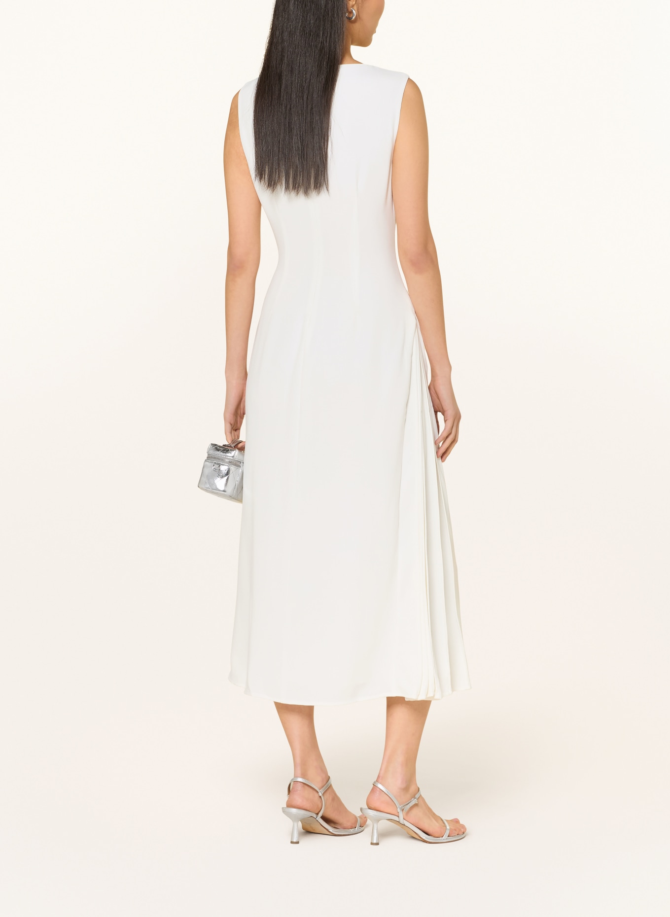 TED BAKER DAHRCY dress with pleats: ECRU