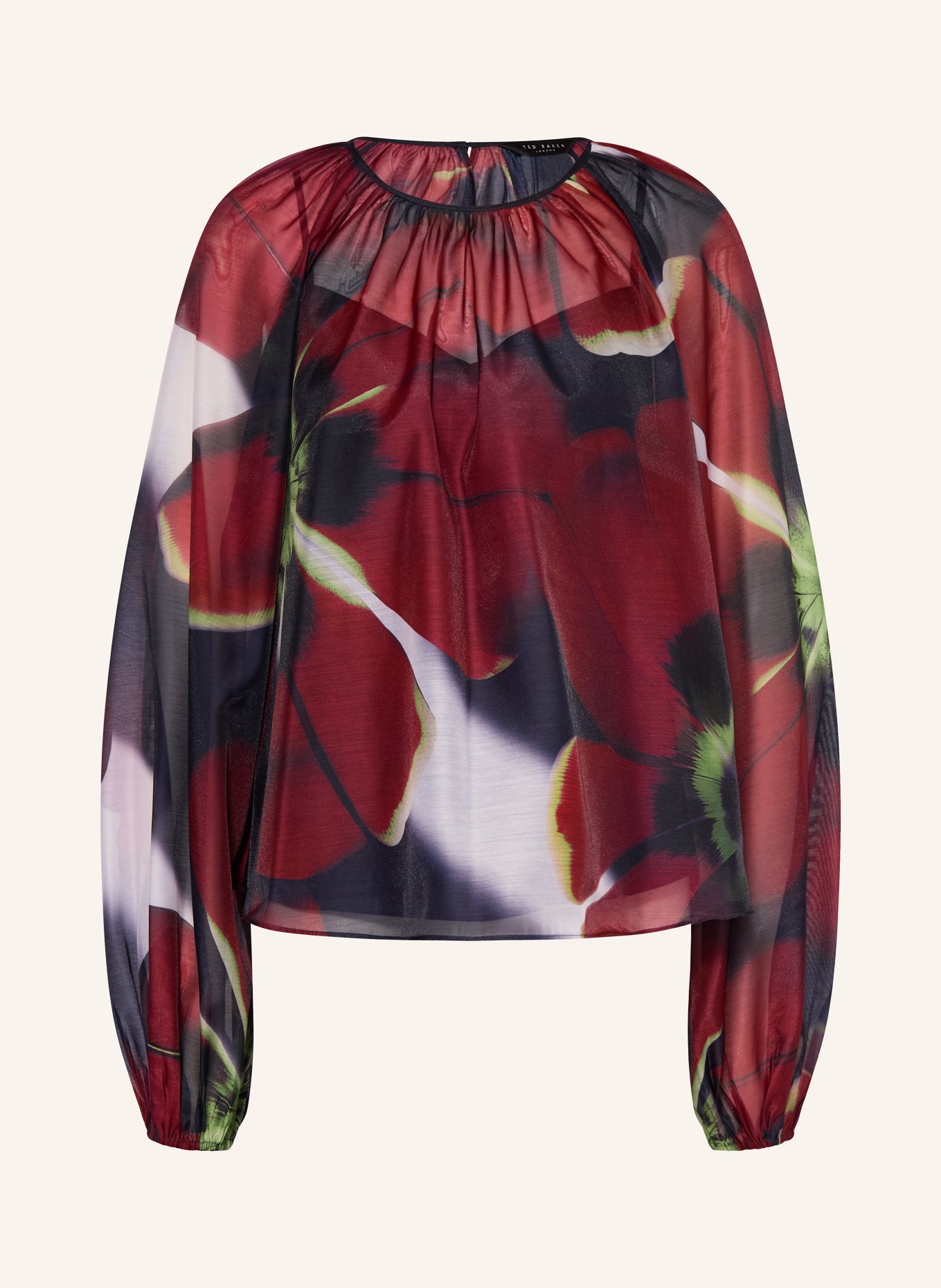 TED BAKER ELAIA blouse shirt: DARK RED / GREEN / BLACK