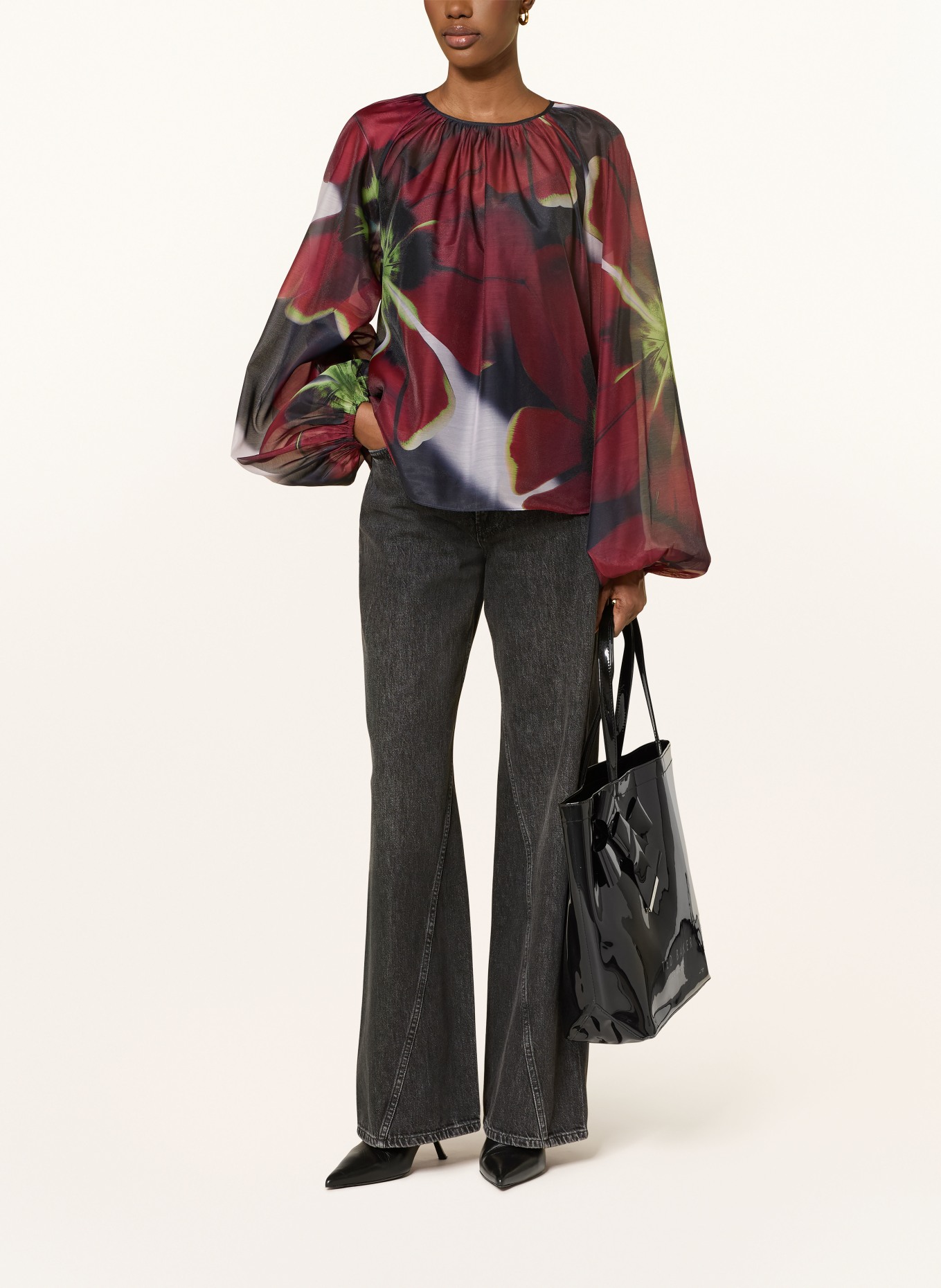 TED BAKER ELAIA blouse shirt: DARK RED / GREEN / BLACK