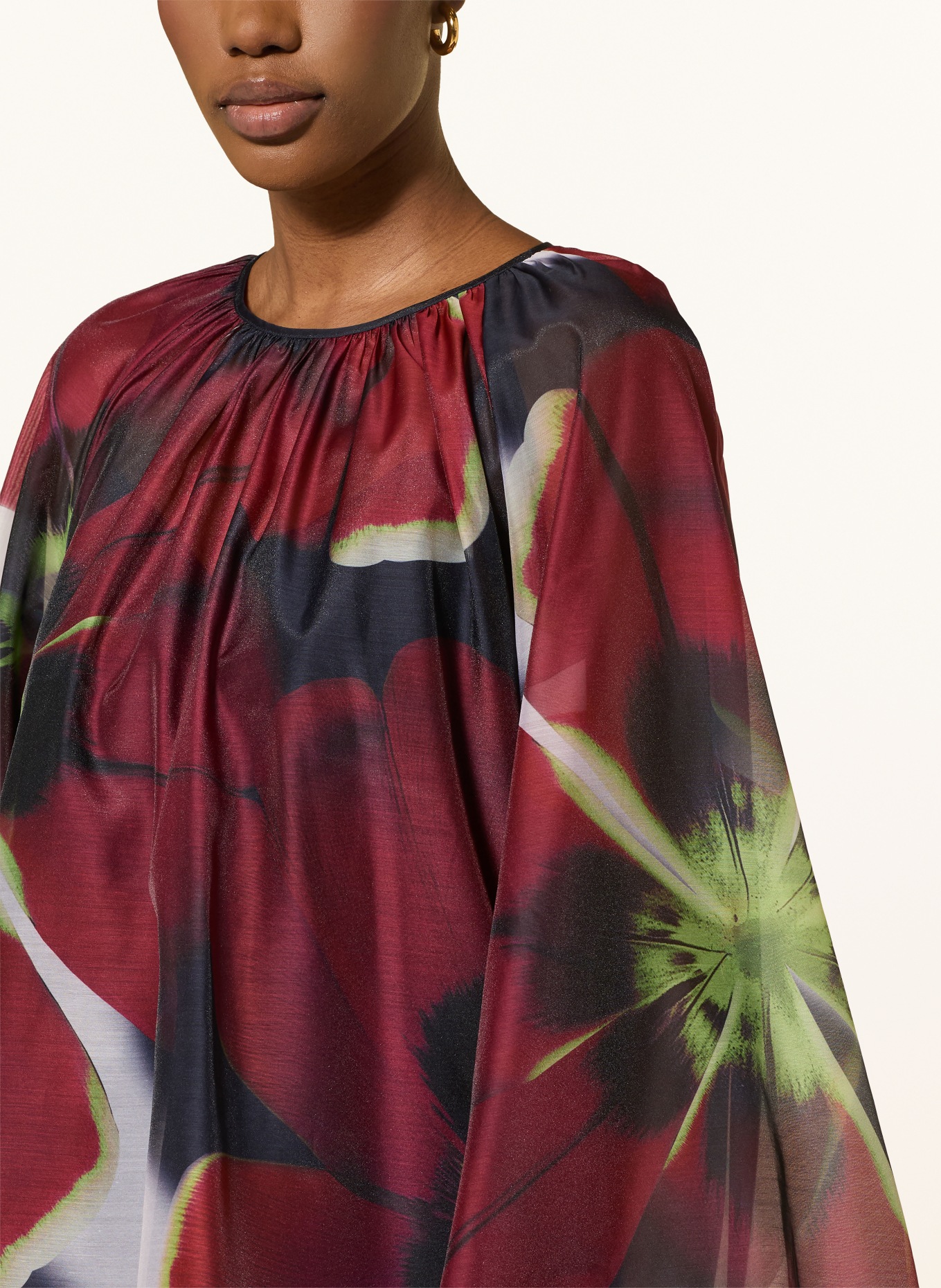 TED BAKER ELAIA blouse shirt: DARK RED / GREEN / BLACK