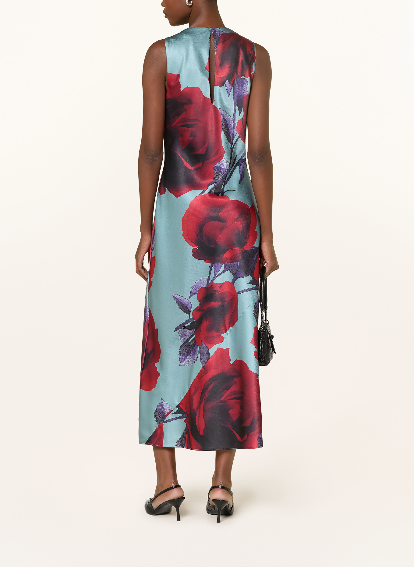 TED BAKER Satin dress HARRLIA: LIGHT BLUE / PURPLE / RED